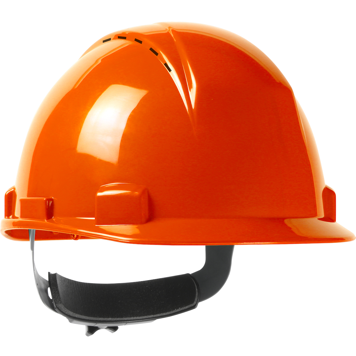 SHORT BRIM, VENTED, CAP STYLE HARD HAT WITH HDPE SHELL, 4-POINT TEXTILE SUSPENSION AND WHEEL RATCHET ADJUSTMENT