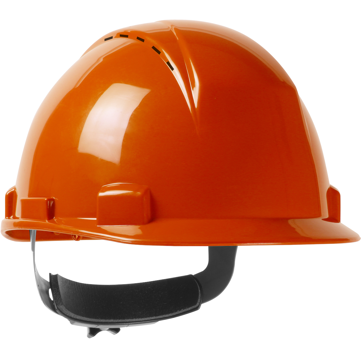 VENTED, TYPE II, SHORT BRIM CAP STYLE HARD HAT WITH HDPE SHELL, 4-POINT TEXTILE SUSPENSION AND WHEEL RATCHET ADJUSTMENT