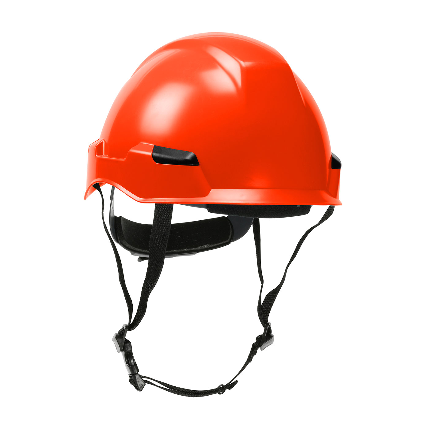 INDUSTRIAL CLIMBING HELMET WITH POLYCARBONATE / ABS SHELL, HI-DENSITY FOAM IMPACT LINER, NYLON SUSPENSION, WHEEL RATCHET ADJUSTMENT AND 4-POINT CHIN STRAP