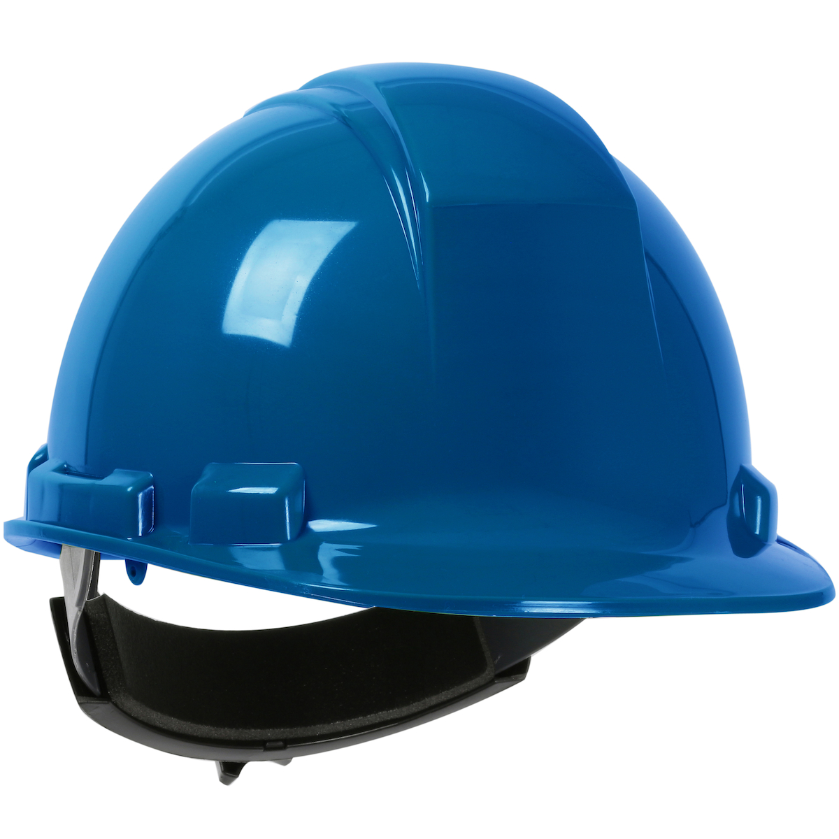 CAP STYLE HARD HAT WITH HDPE SHELL, 4-POINT TEXTILE SUSPENSION AND WHEEL RATCHET ADJUSTMENT