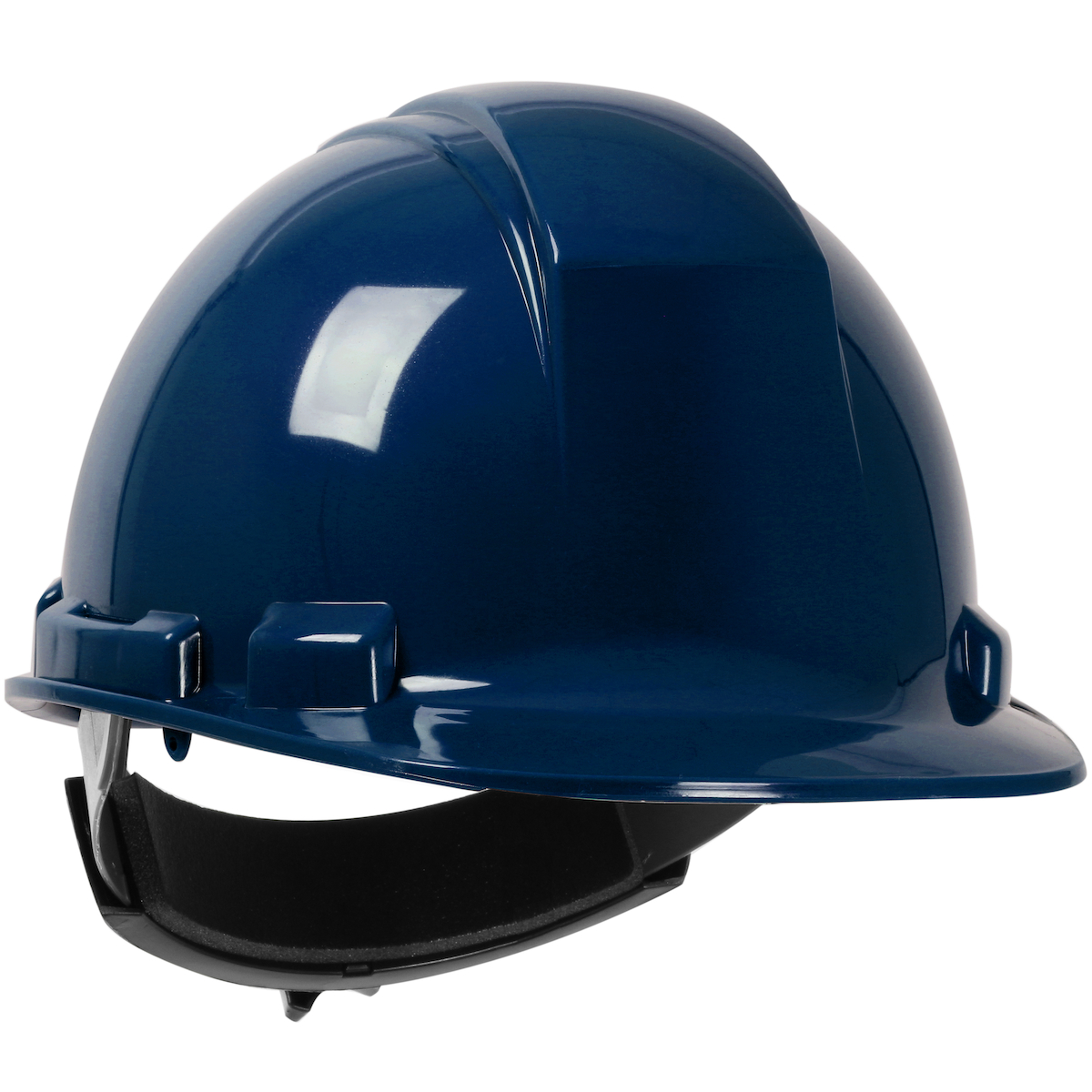 CAP STYLE HARD HAT WITH HDPE SHELL, 4-POINT TEXTILE SUSPENSION AND WHEEL RATCHET ADJUSTMENT