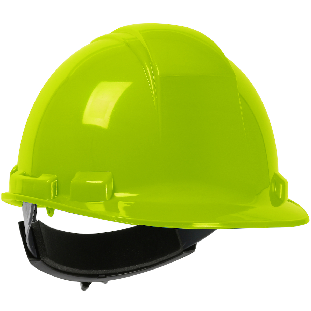 CAP STYLE HARD HAT WITH HDPE SHELL, 4-POINT TEXTILE SUSPENSION AND WHEEL RATCHET ADJUSTMENT