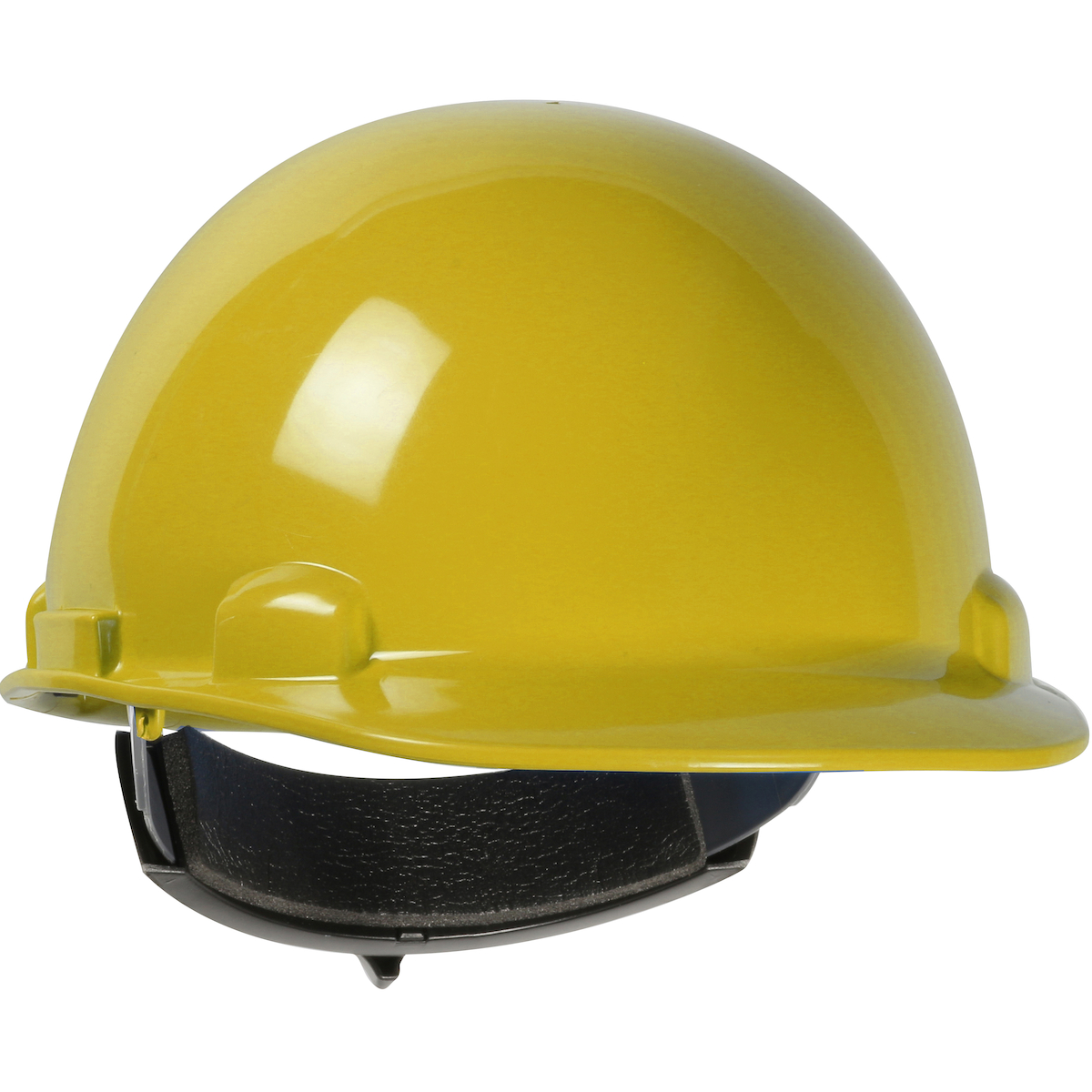 CAP STYLE SMOOTH DOME HARD HAT WITH HDPE SHELL, 4-POINT TEXTILE SUSPENSION AND WHEEL-RATCHET ADJUSTMENT