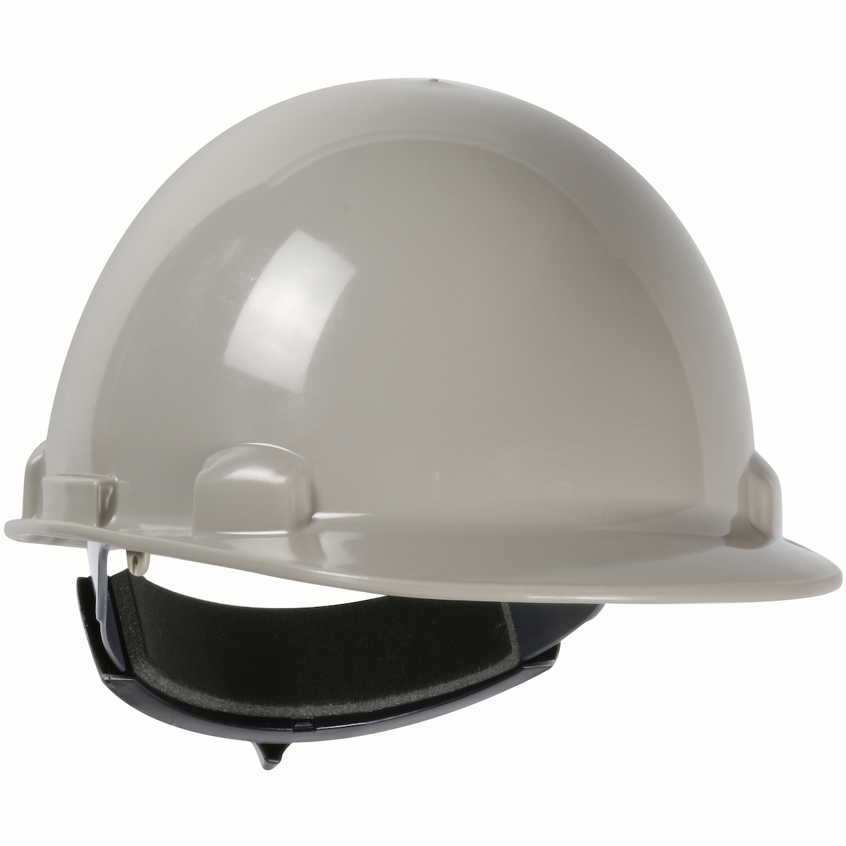 CAP STYLE SMOOTH DOME HARD HAT WITH HDPE SHELL, 4-POINT TEXTILE SUSPENSION AND WHEEL-RATCHET ADJUSTMENT