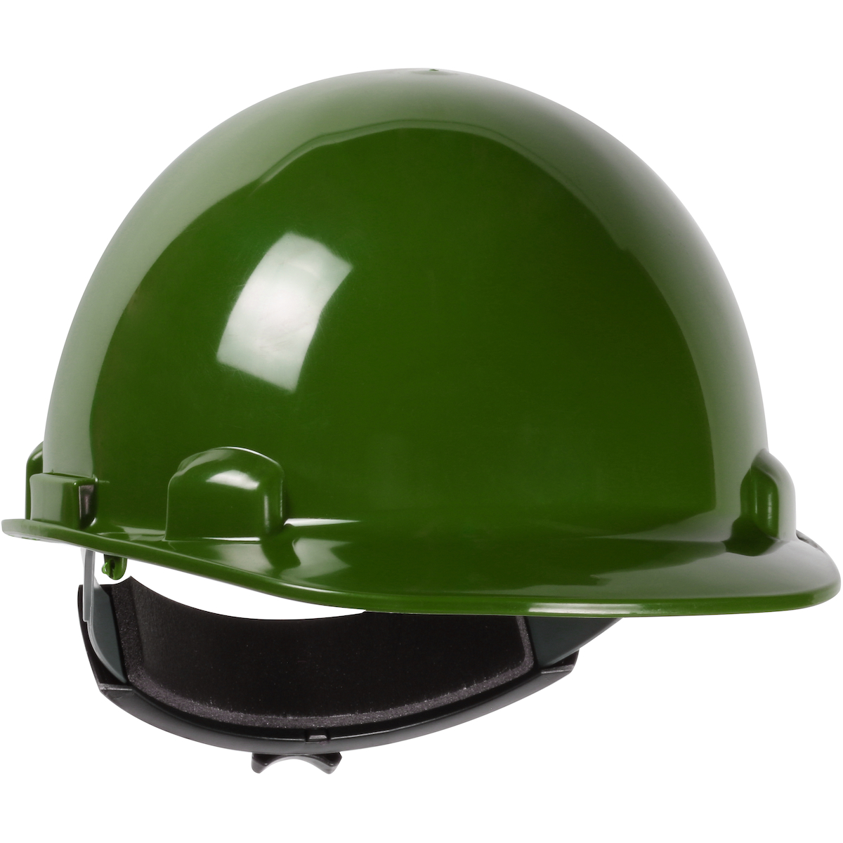 CAP STYLE SMOOTH DOME HARD HAT WITH HDPE SHELL, 4-POINT TEXTILE SUSPENSION AND WHEEL-RATCHET ADJUSTMENT