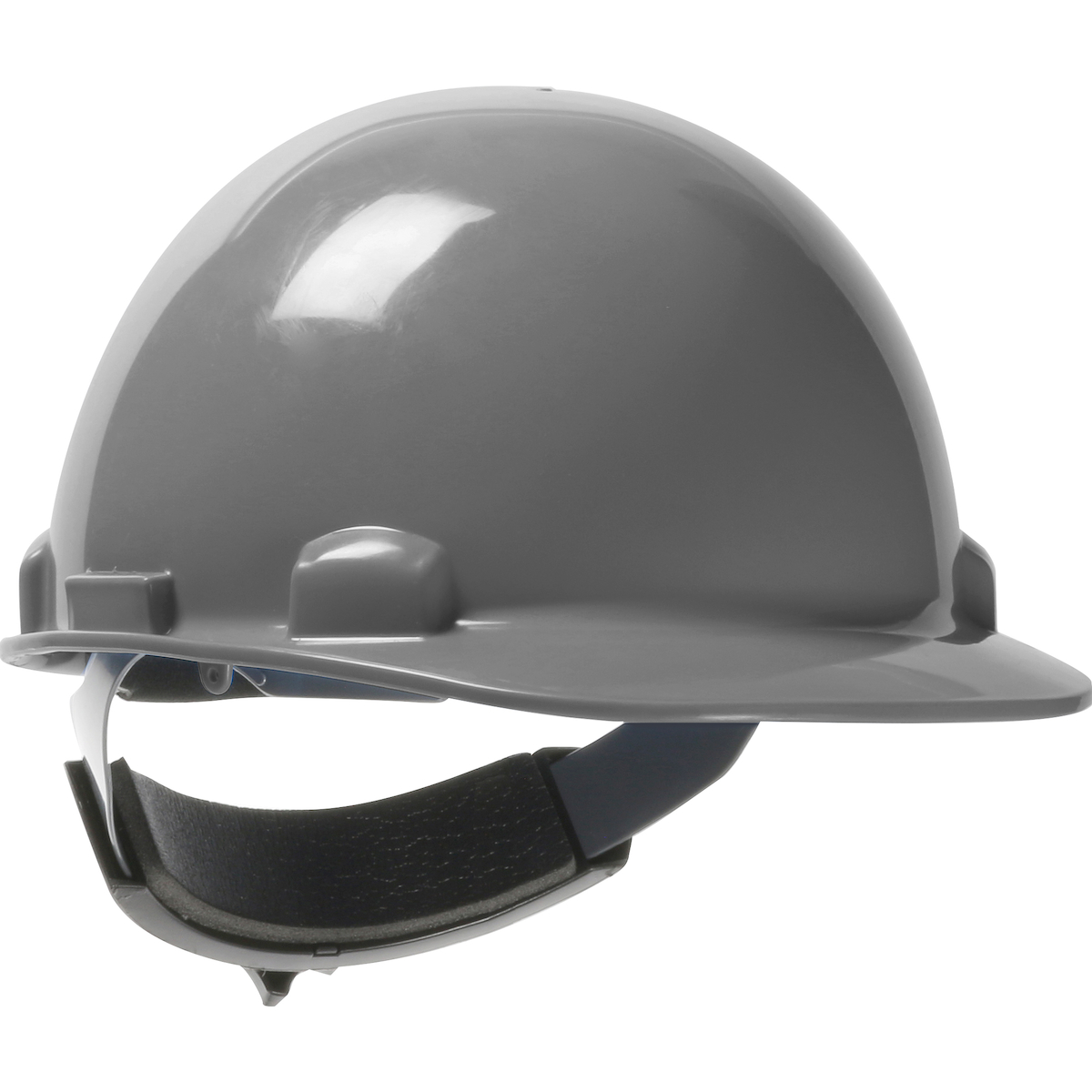 CAP STYLE SMOOTH DOME HARD HAT WITH HDPE SHELL, 4-POINT TEXTILE SUSPENSION AND SWING WHEEL-RATCHET ADJUSTMENT