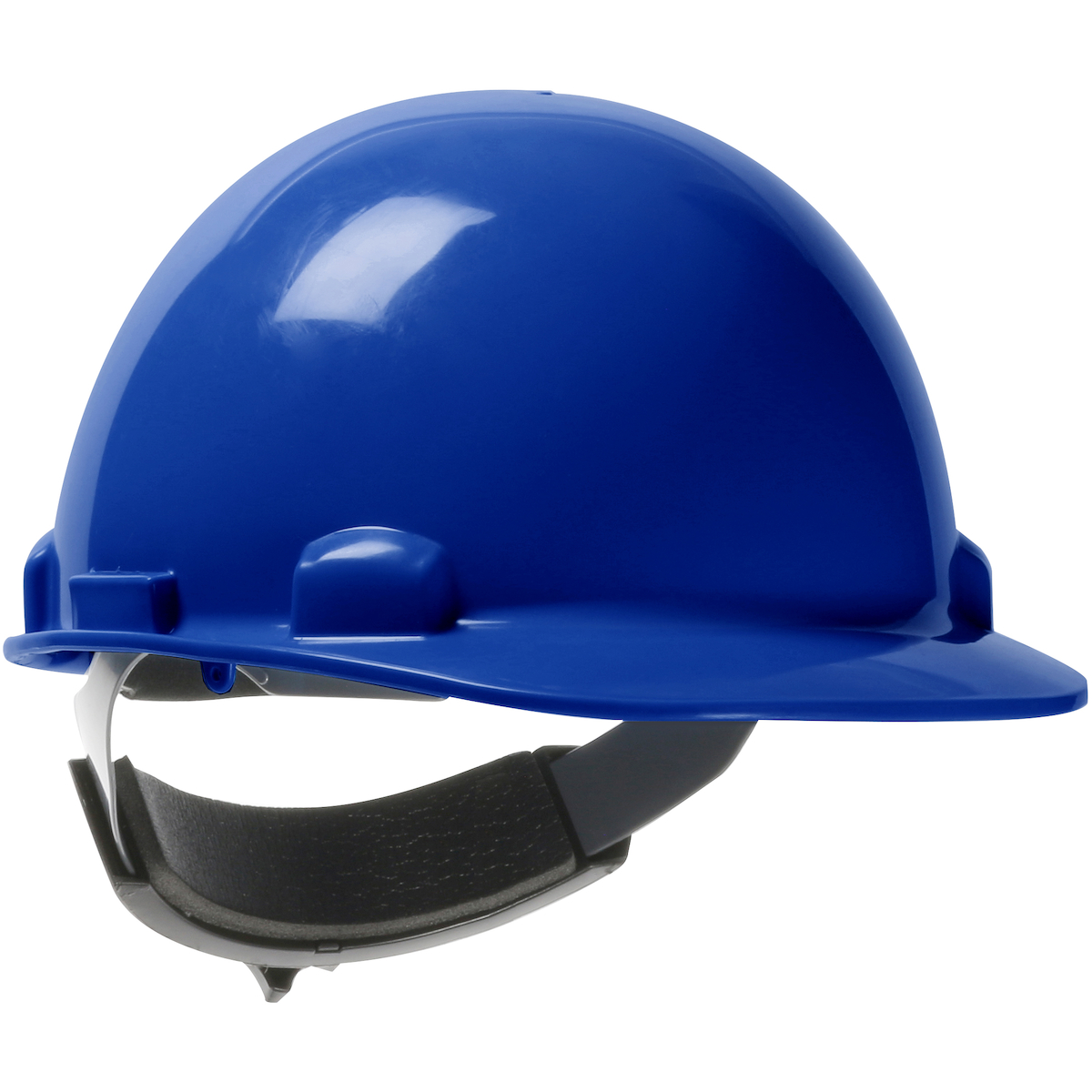 CAP STYLE SMOOTH DOME HARD HAT WITH HDPE SHELL, 4-POINT TEXTILE SUSPENSION AND SWING WHEEL-RATCHET ADJUSTMENT