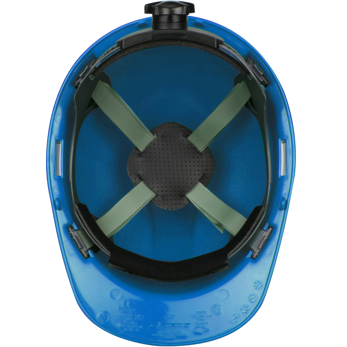 CAP STYLE HARD HAT WITH HDPE SHELL, 4-POINT TEXTILE SUSPENSION AND WHEEL RATCHET ADJUSTMENT