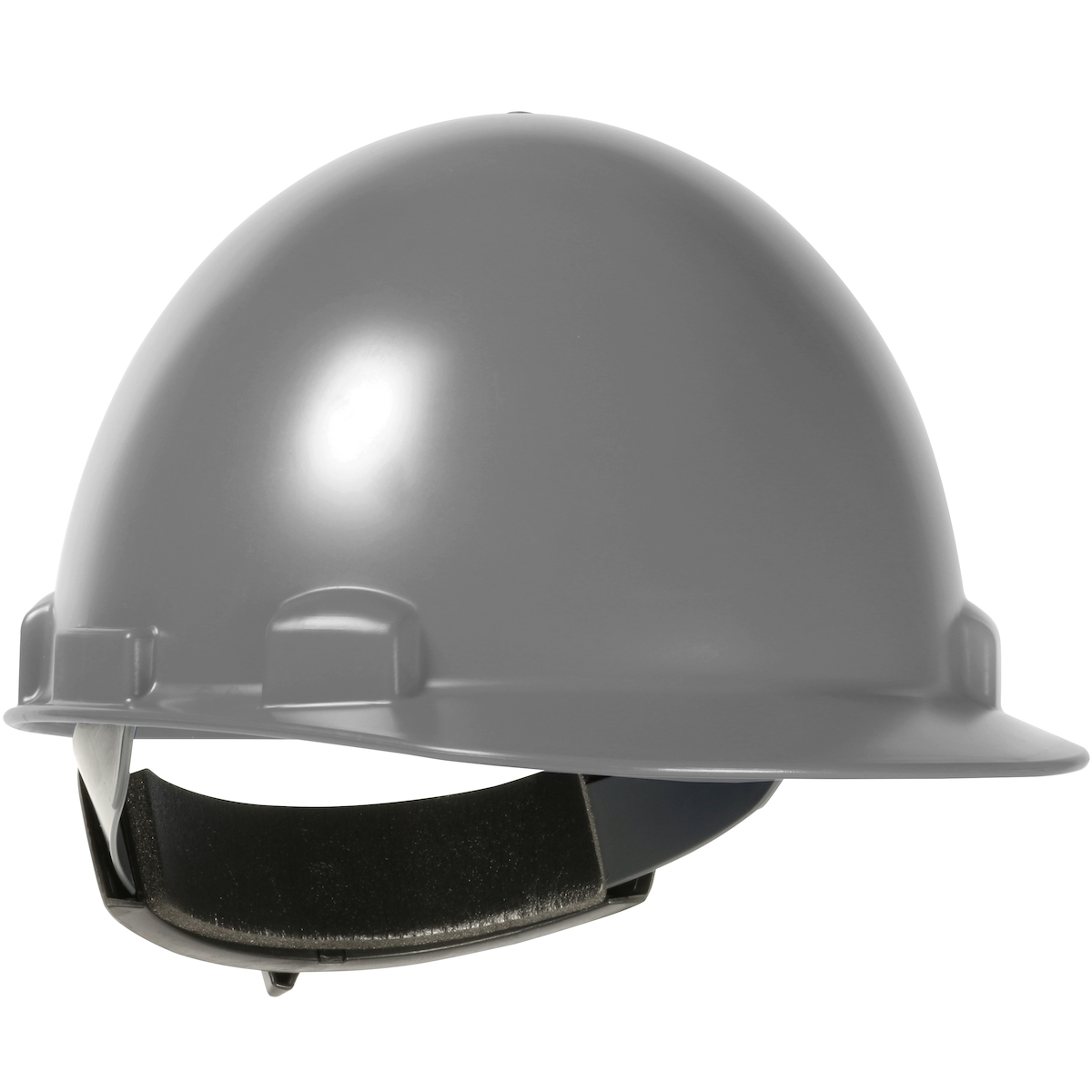 CAP STYLE SMOOTH DOME HARD HAT WITH ABS/POLYCARBONATE SHELL, 4-POINT TEXTILE SUSPENSION AND SWING WHEEL-RATCHET ADJUSTMENT