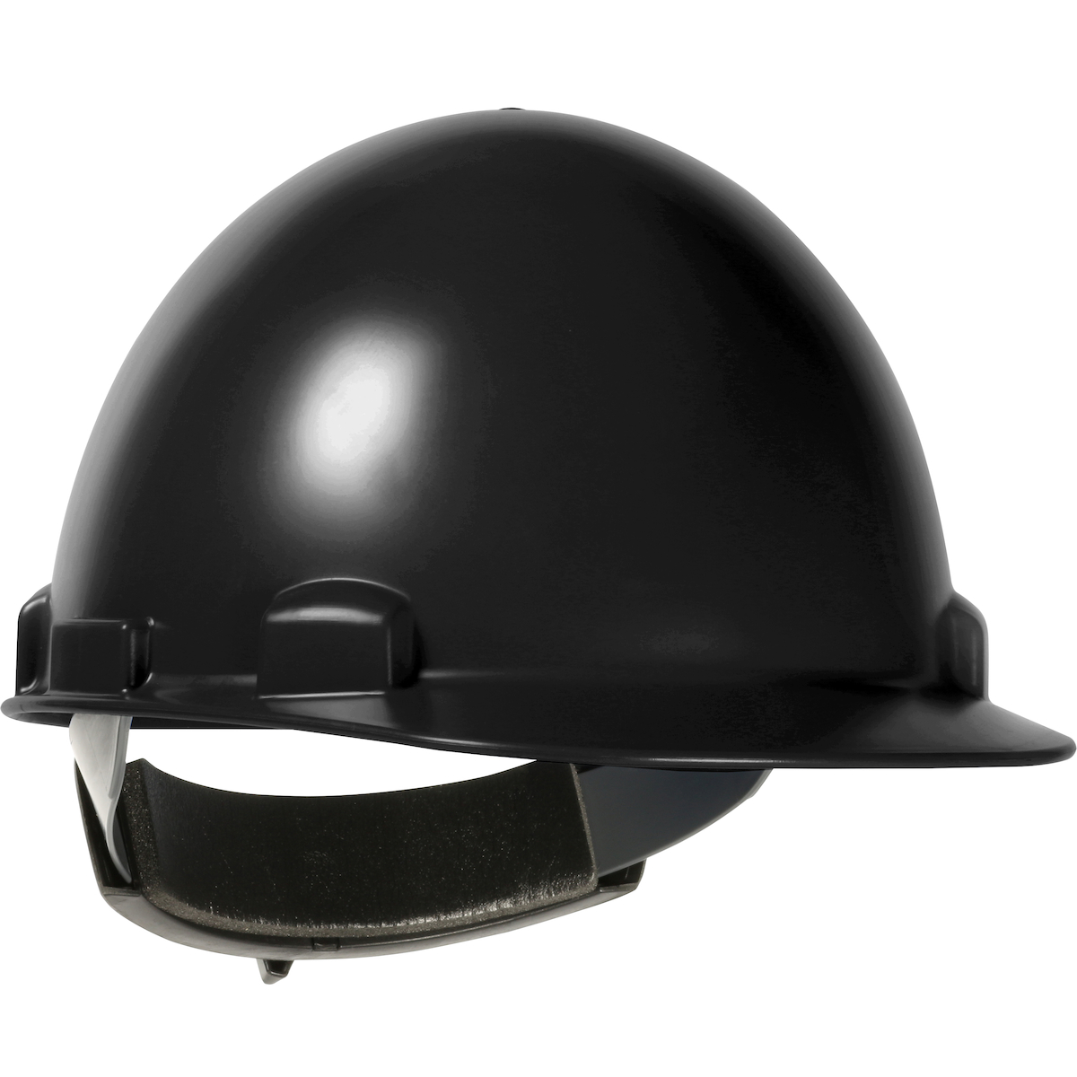 CAP STYLE SMOOTH DOME HARD HAT WITH ABS/POLYCARBONATE SHELL, 4-POINT TEXTILE SUSPENSION AND SWING WHEEL-RATCHET ADJUSTMENT