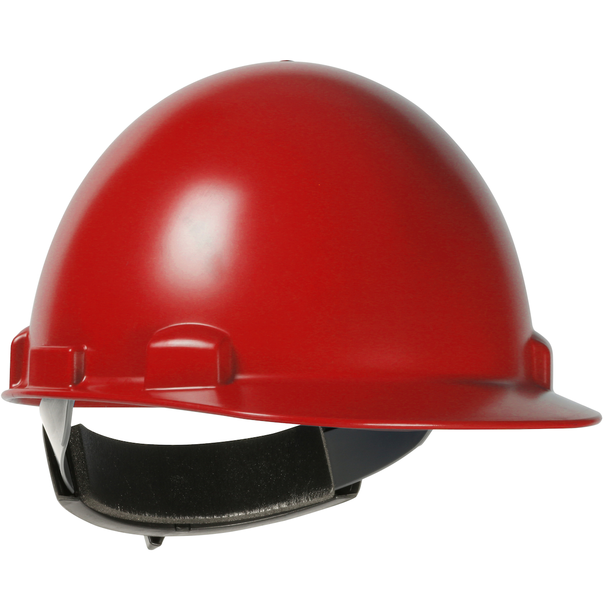 CAP STYLE SMOOTH DOME HARD HAT WITH ABS/POLYCARBONATE SHELL, 4-POINT TEXTILE SUSPENSION AND SWING WHEEL-RATCHET ADJUSTMENT