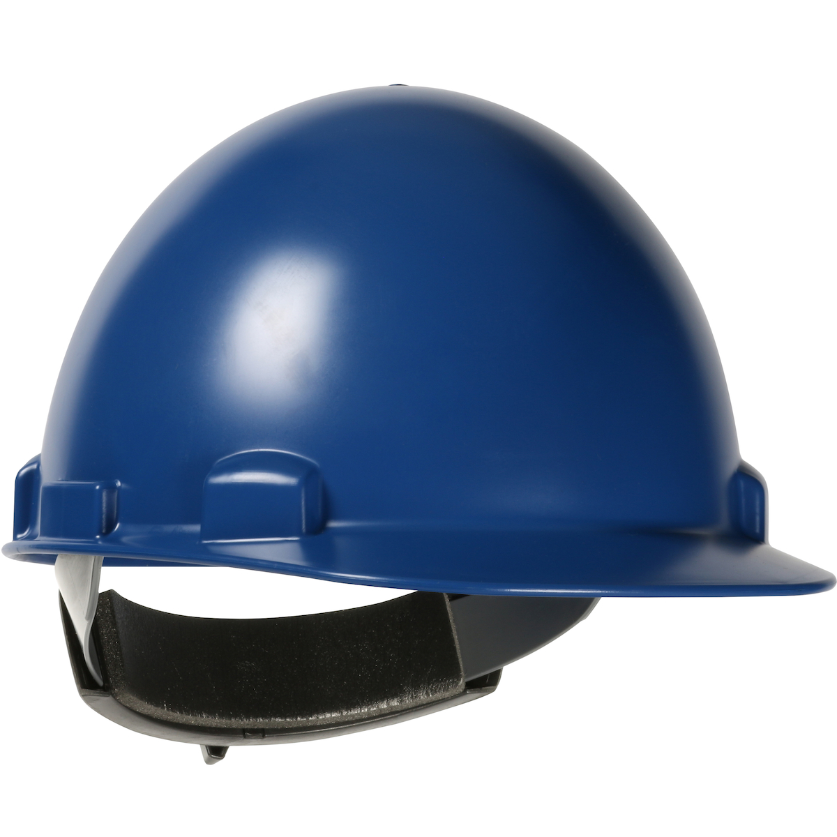 CAP STYLE SMOOTH DOME HARD HAT WITH ABS/POLYCARBONATE SHELL, 4-POINT TEXTILE SUSPENSION AND SWING WHEEL-RATCHET ADJUSTMENT