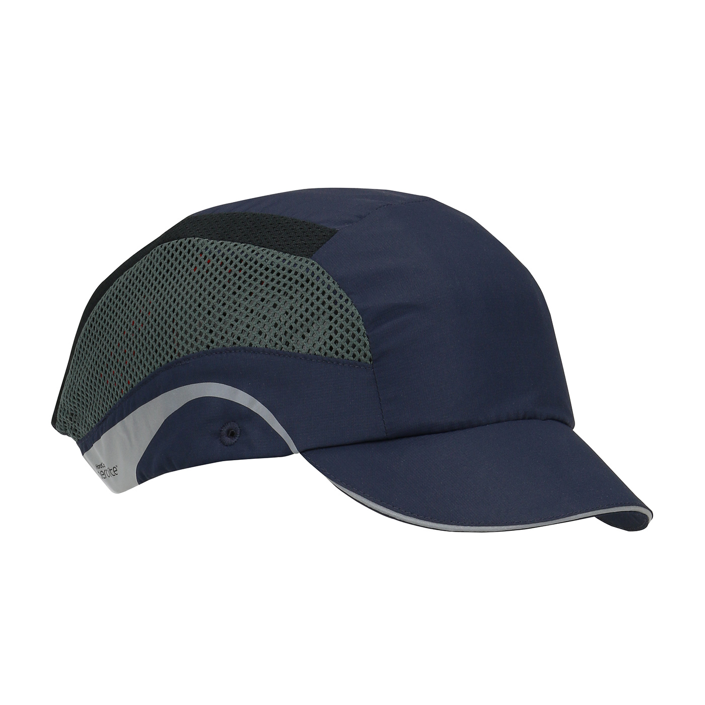 LIGHTWEIGHT BASEBALL STYLE BUMP CAP WITH HDPE PROTECTIVE LINER AND ADJUSTABLE BACK - SHORT BRIM