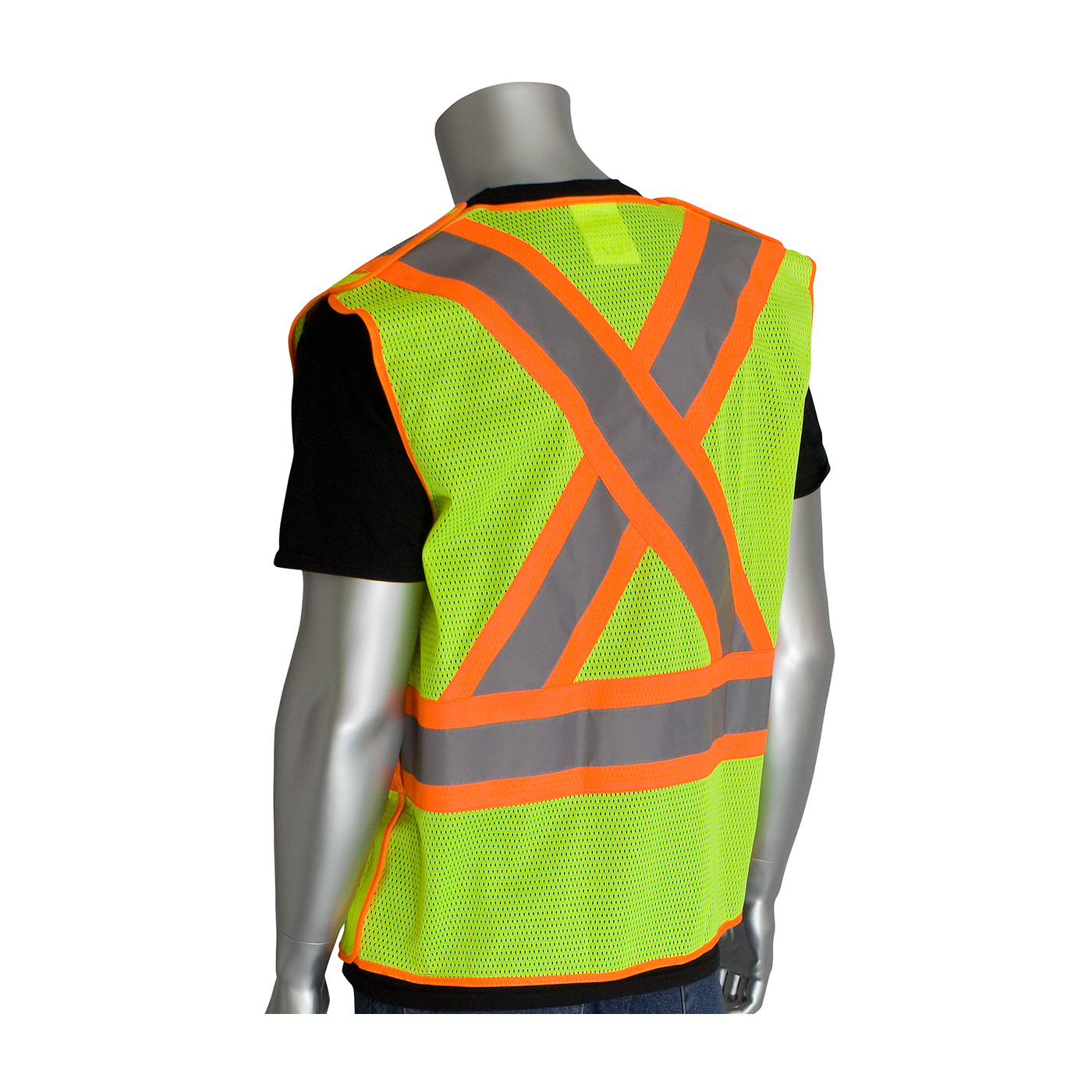 ANSI TYPE R CLASS 2 AND CAN/CSA Z96 TWO-TONE X-BACK BREAKAWAY MESH VEST