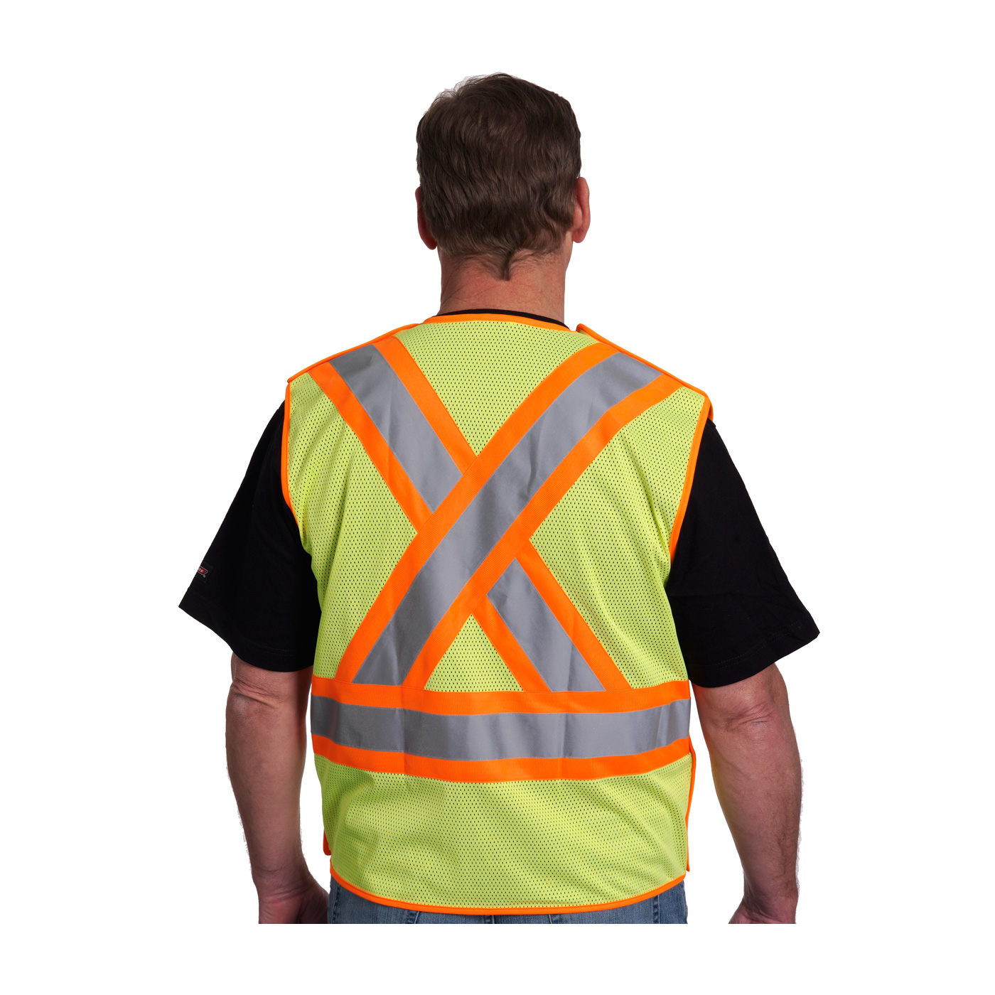 ANSI TYPE R CLASS 2 AND CAN/CSA Z96 TWO-TONE X-BACK BREAKAWAY MESH VEST