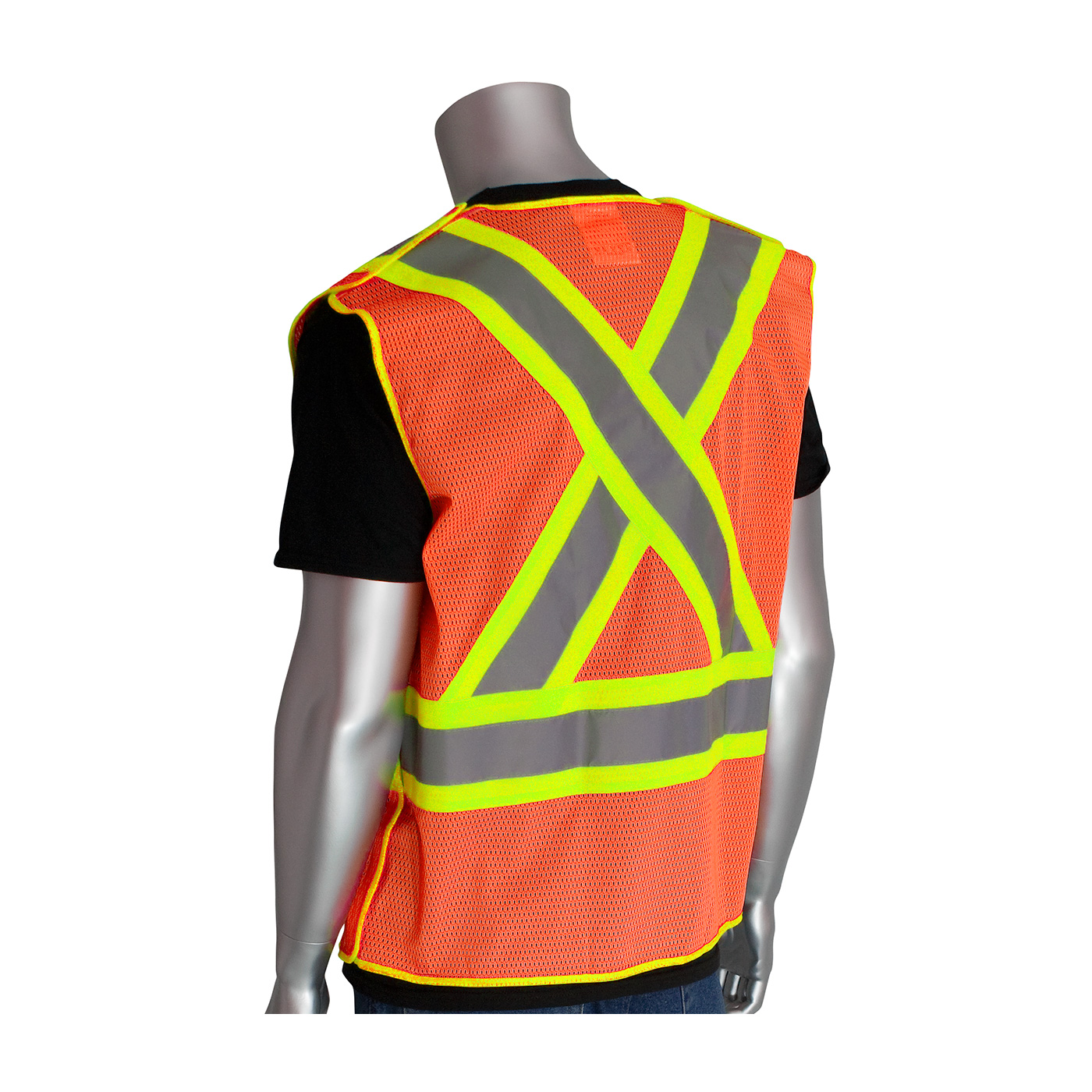 ANSI TYPE R CLASS 2 AND CAN/CSA Z96 TWO-TONE X-BACK BREAKAWAY MESH VEST