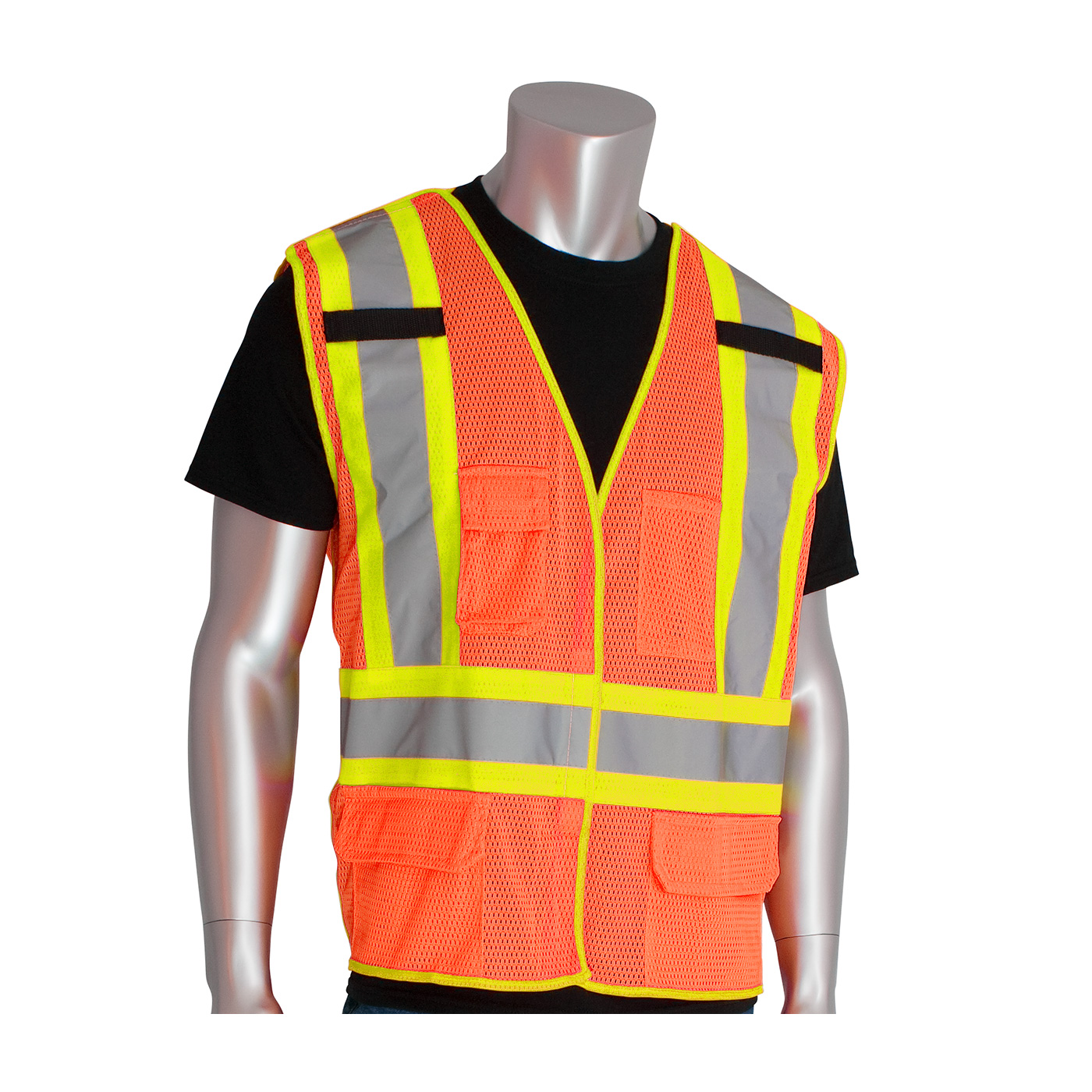 ANSI TYPE R CLASS 2 AND CAN/CSA Z96 TWO-TONE X-BACK BREAKAWAY MESH VEST