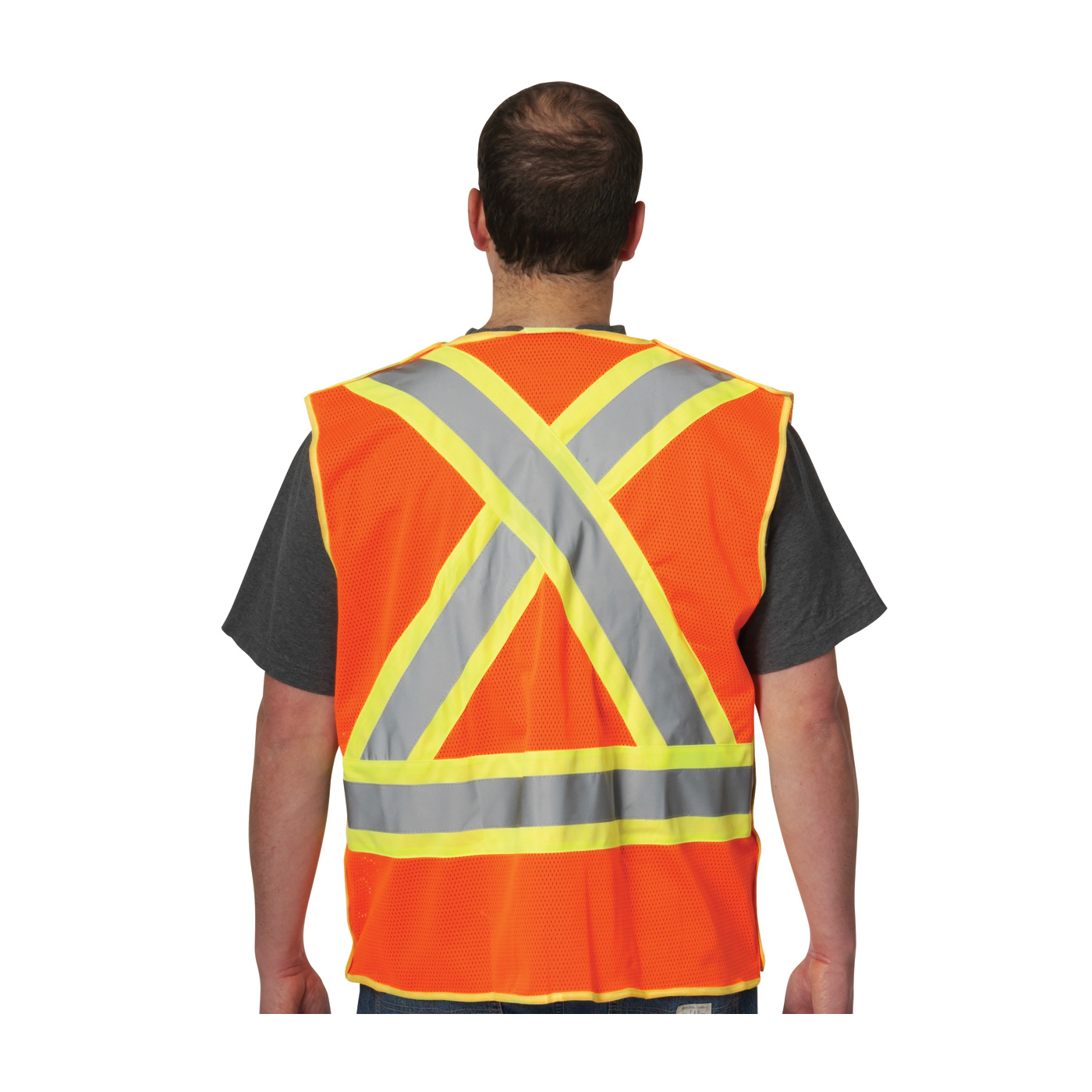 ANSI TYPE R CLASS 2 AND CAN/CSA Z96 TWO-TONE X-BACK BREAKAWAY MESH VEST