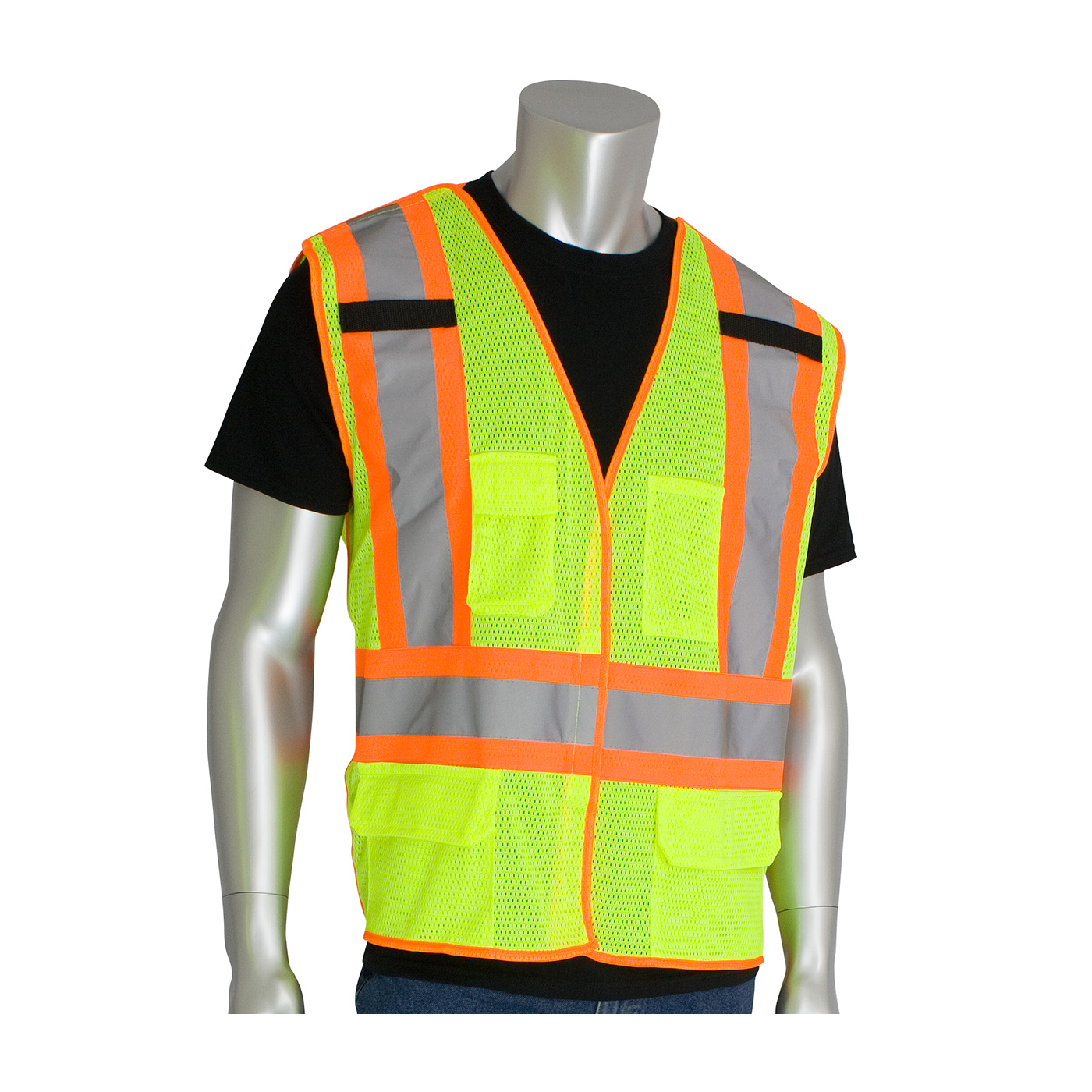 ANSI TYPE R CLASS 2 TWO-TONE FIVE POCKET BREAKAWAY MESH VEST