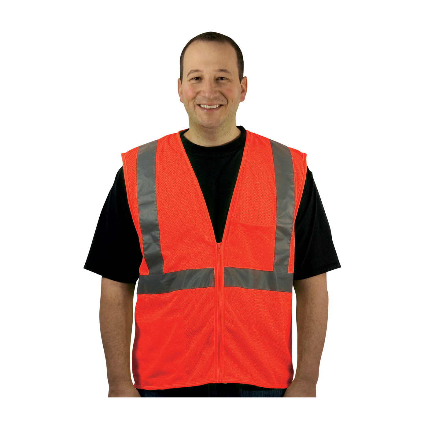 ANSI TYPE R CLASS 2 TWO POCKET ZIPPER MESH VEST