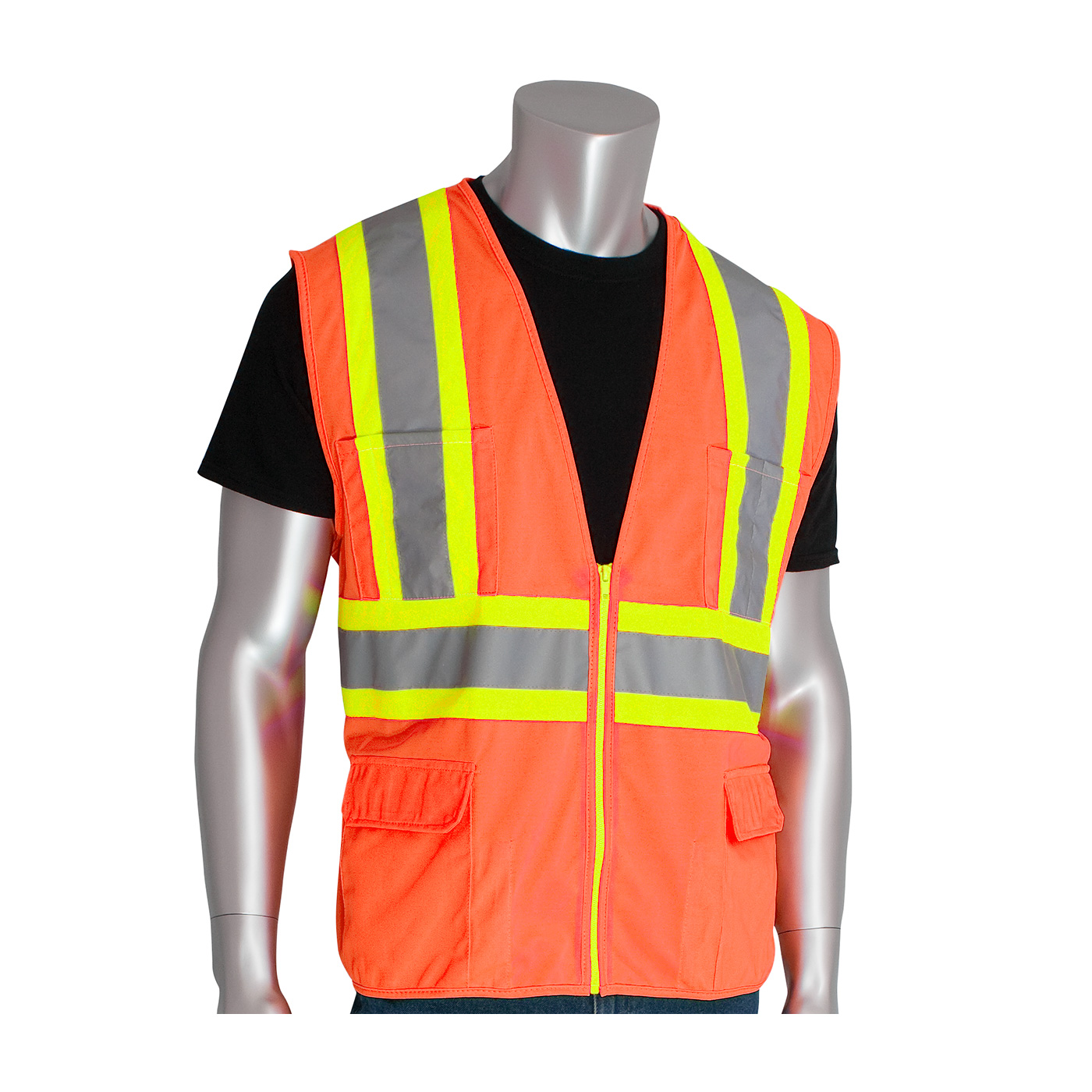 ANSI TYPE R CLASS 2 TWO-TONE ELEVEN POCKET PREMIUM SOLID SURVEYORS VEST
