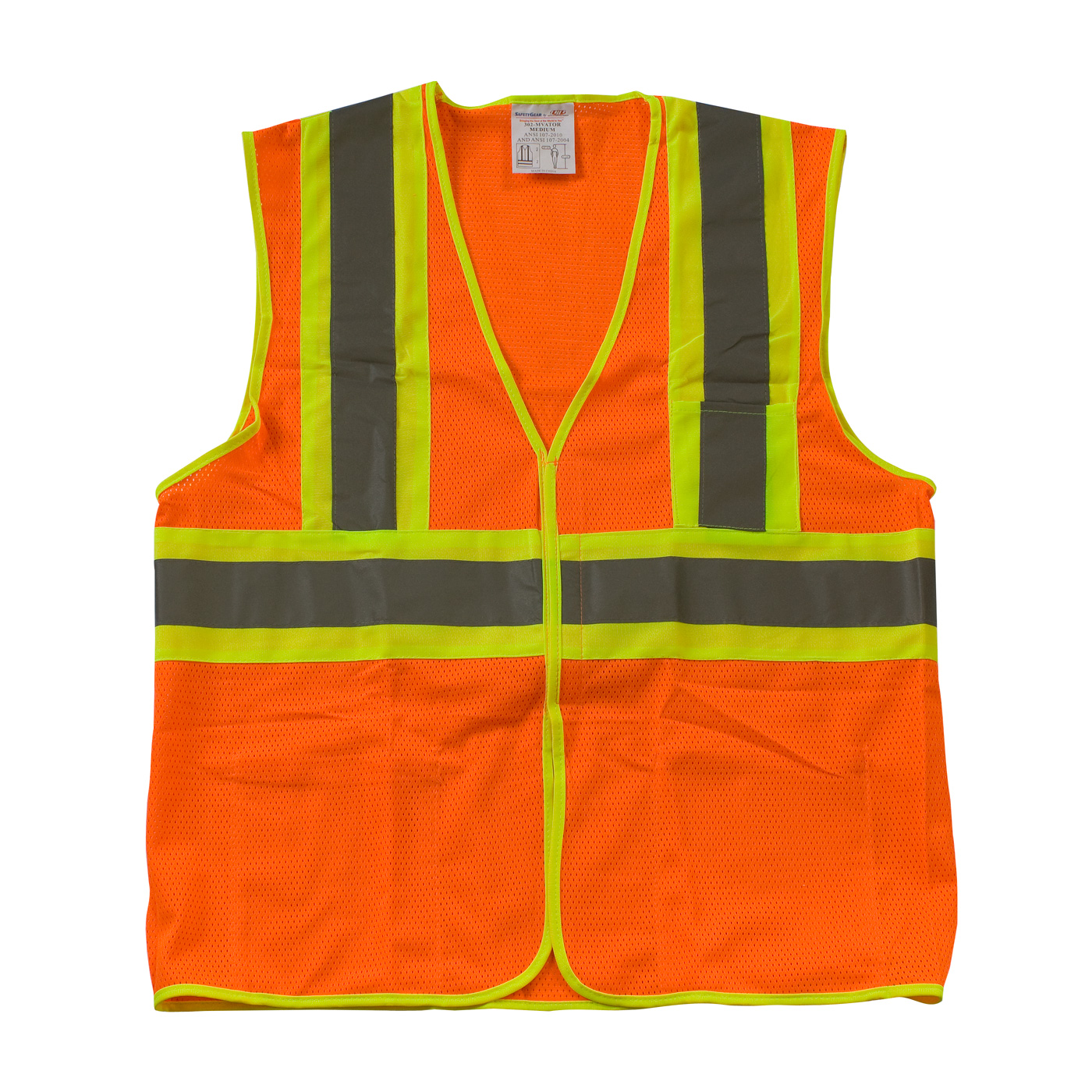 ANSI TYPE R CLASS 2 TWO-TONE THREE POCKET MESH VEST