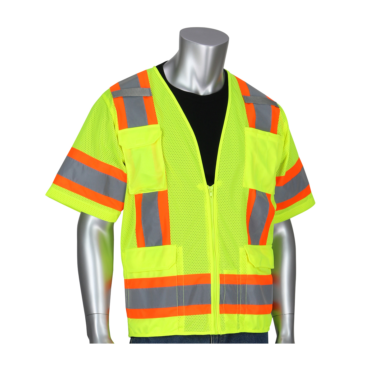 ANSI TYPE R CLASS 3 TWO-TONE ELEVEN POCKET MESH SURVEYORS VEST