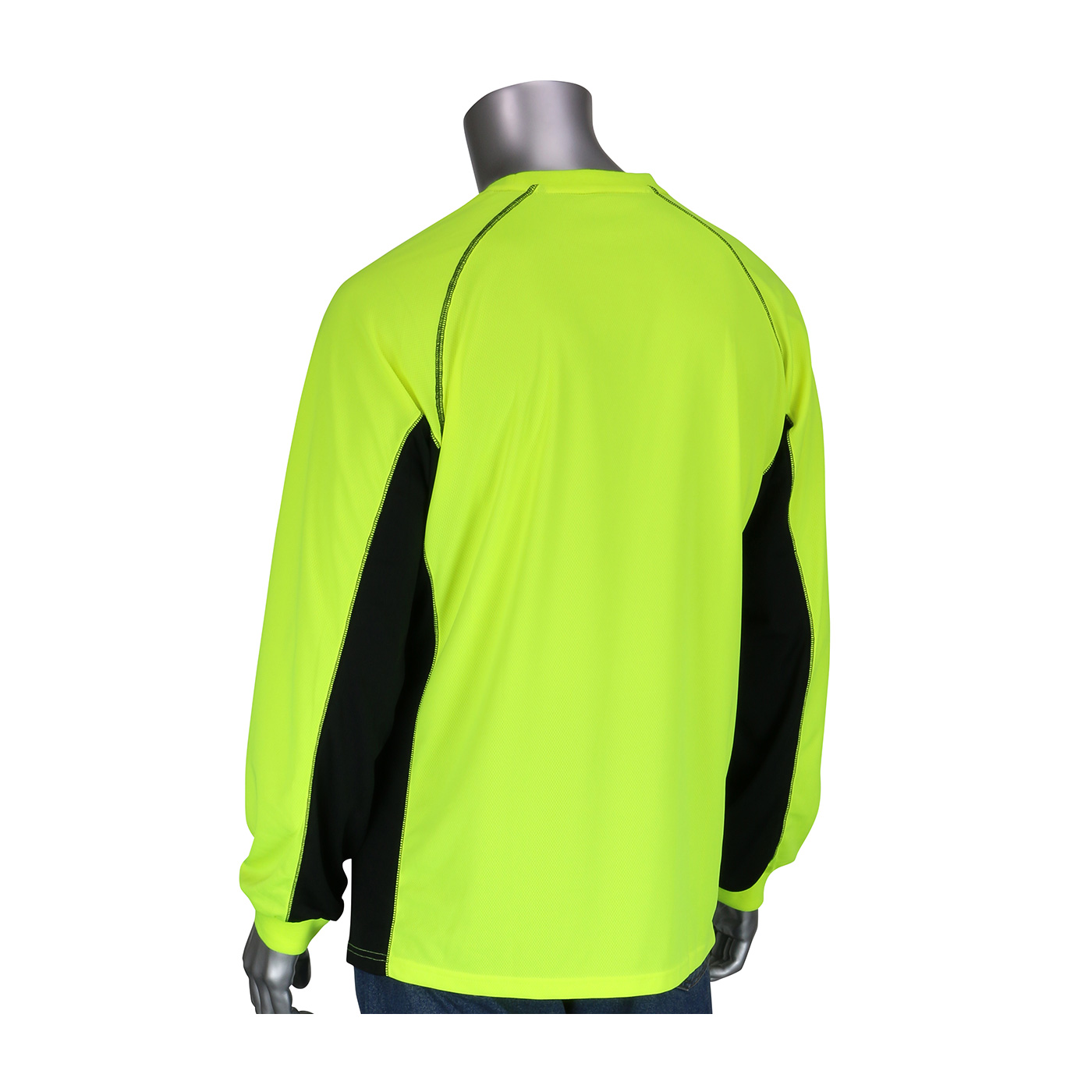 NON-ANSI LONG SLEEVE T-SHIRT WITH 50+ UPF SUN PROTECTION, INSECT REPELLENT TREATMENT AND BLACK TRIM