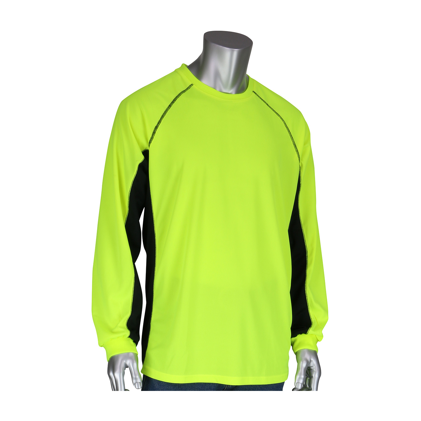 NON-ANSI LONG SLEEVE T-SHIRT WITH 50+ UPF SUN PROTECTION, INSECT REPELLENT TREATMENT AND BLACK TRIM