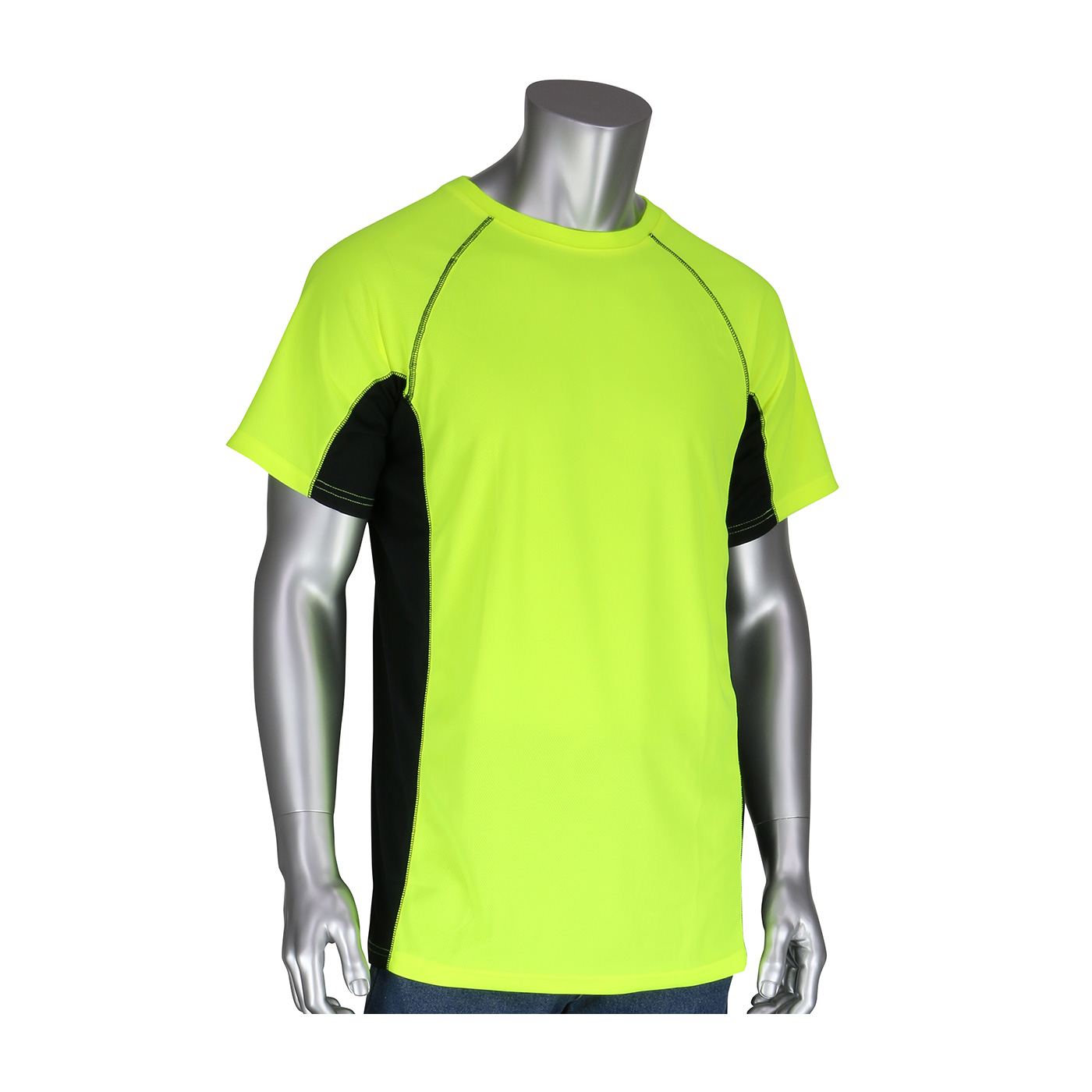 NON-ANSI SHORT SLEEVE T-SHIRT WITH 50+ UPF SUN PROTECTION, INSECT REPELLENT TREATMENT AND BLACK TRIM