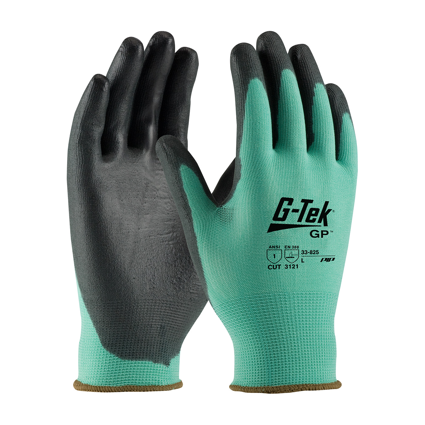 MEDIUM WEIGHT SEAMLESS KNIT NYLON GLOVE WITH POLYURETHANE COATED FLAT GRIP ON PALM & FINGERS