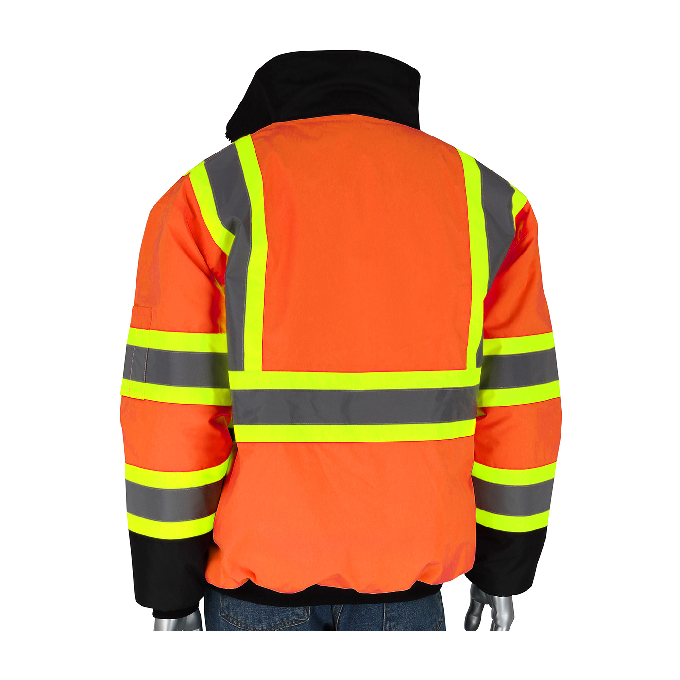 ANSI TYPE R CLASS 3 VALUE TWO-TONE, BLACK BOTTOM BOMBER JACKET