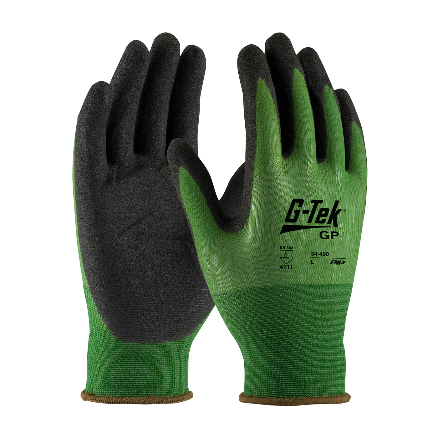 SEAMLESS KNIT NYLON GLOVE WITH NITRILE COATED MICROSURFACE GRIP ON PALM & FINGERS - 18 GAUGE