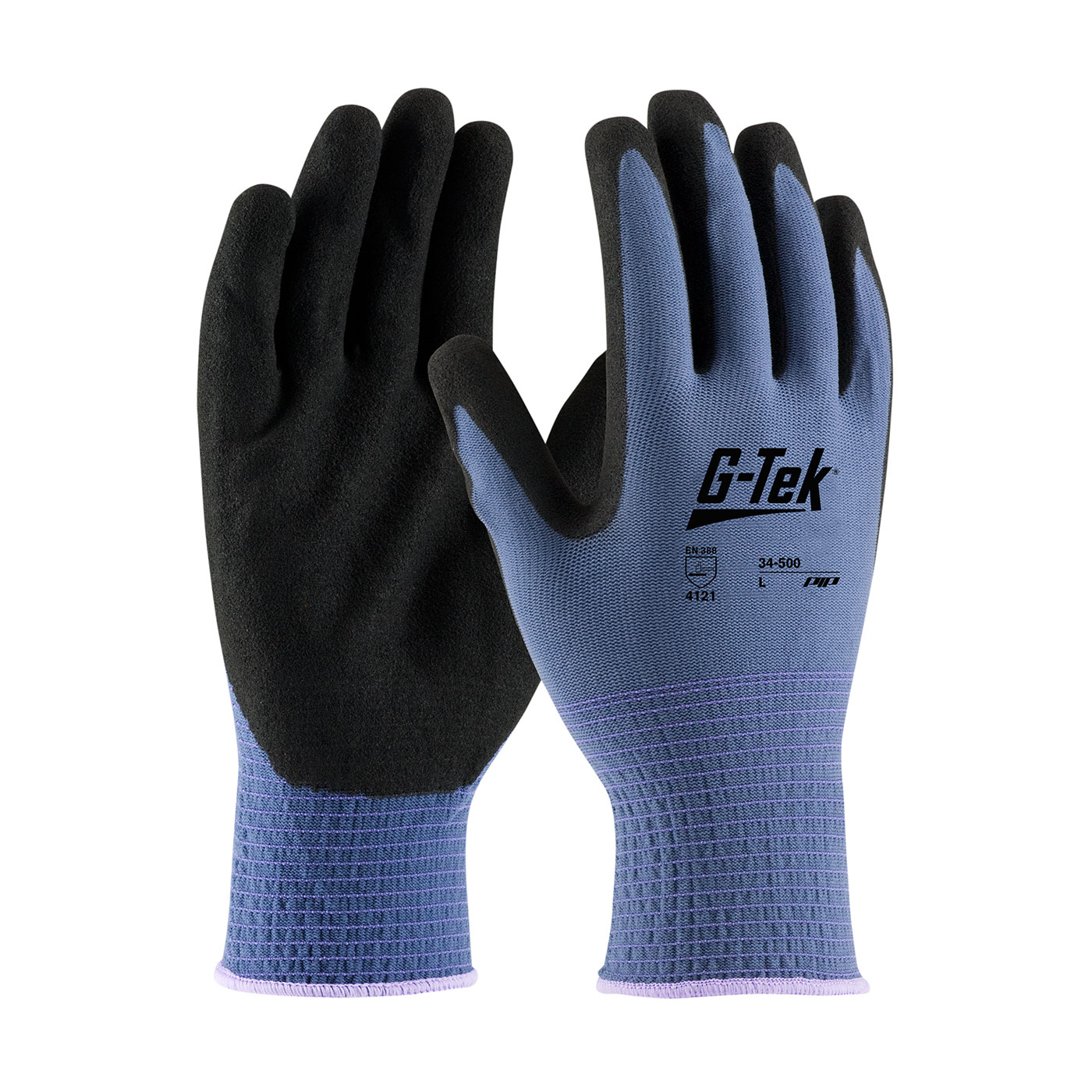 SEAMLESS KNIT NYLON GLOVE WITH NITRILE COATED MICROSURFACE GRIP ON PALM & FINGERS - 13 GAUGE