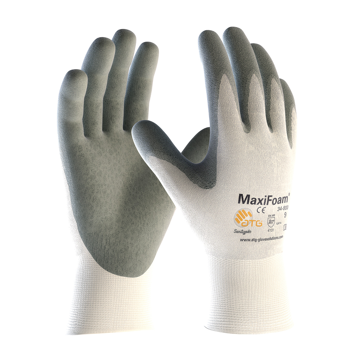 SEAMLESS KNIT NYLON GLOVE WITH NITRILE COATED FOAM GRIP ON PALM & FINGERS - VEND-READY