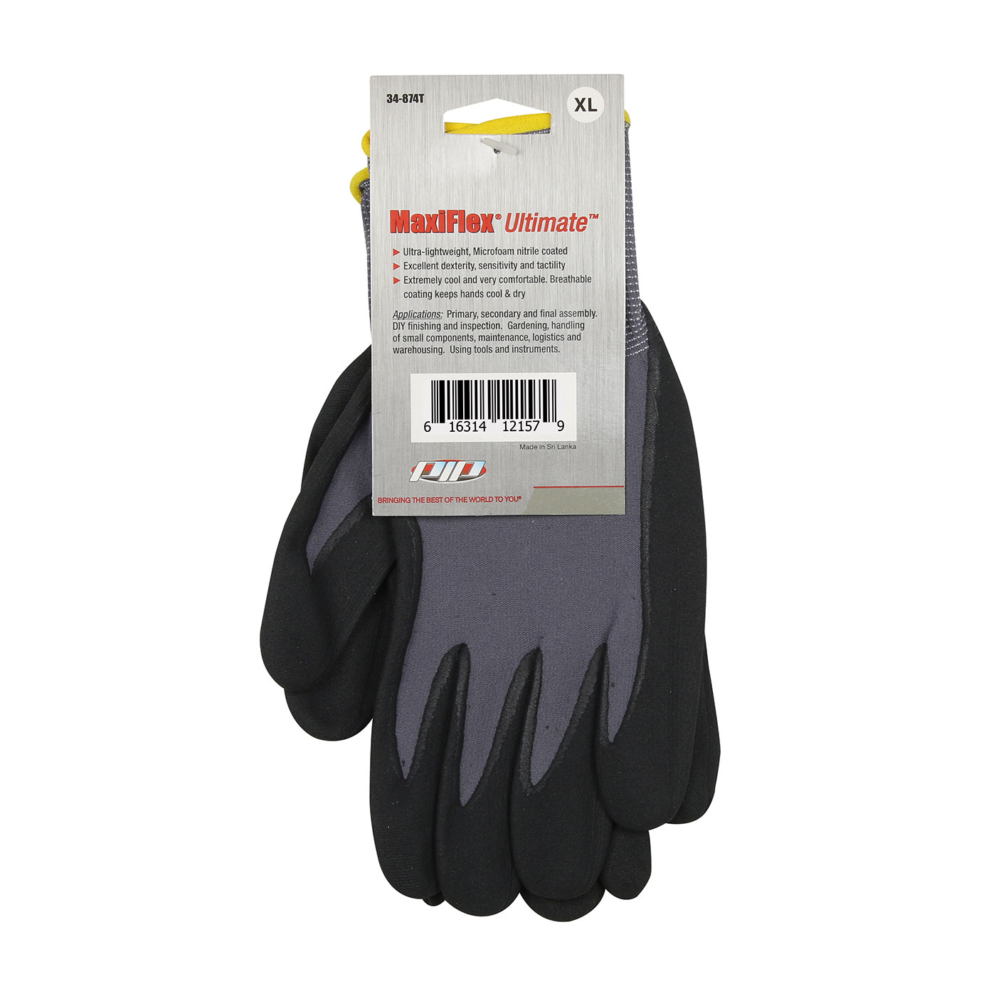 SEAMLESS KNIT NYLON / ELASTANE GLOVE WITH NITRILE COATED MICROFOAM GRIP ON PALM & FINGERS - TAGGED