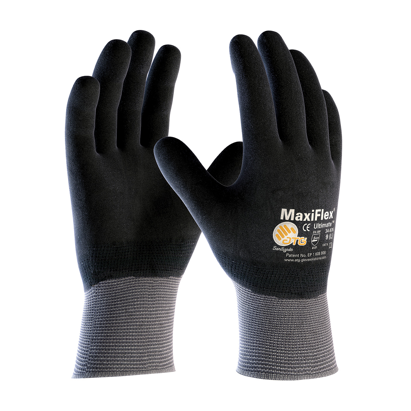 SEAMLESS KNIT NYLON / ELASTANE GLOVE WITH NITRILE COATED MICROFOAM GRIP ON FULL HAND