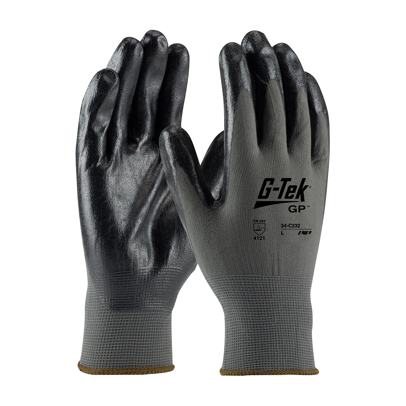 SEAMLESS KNIT NYLON GLOVE WITH NITRILE COATED FOAM GRIP ON PALM & FINGERS - ECONOMY GRADE