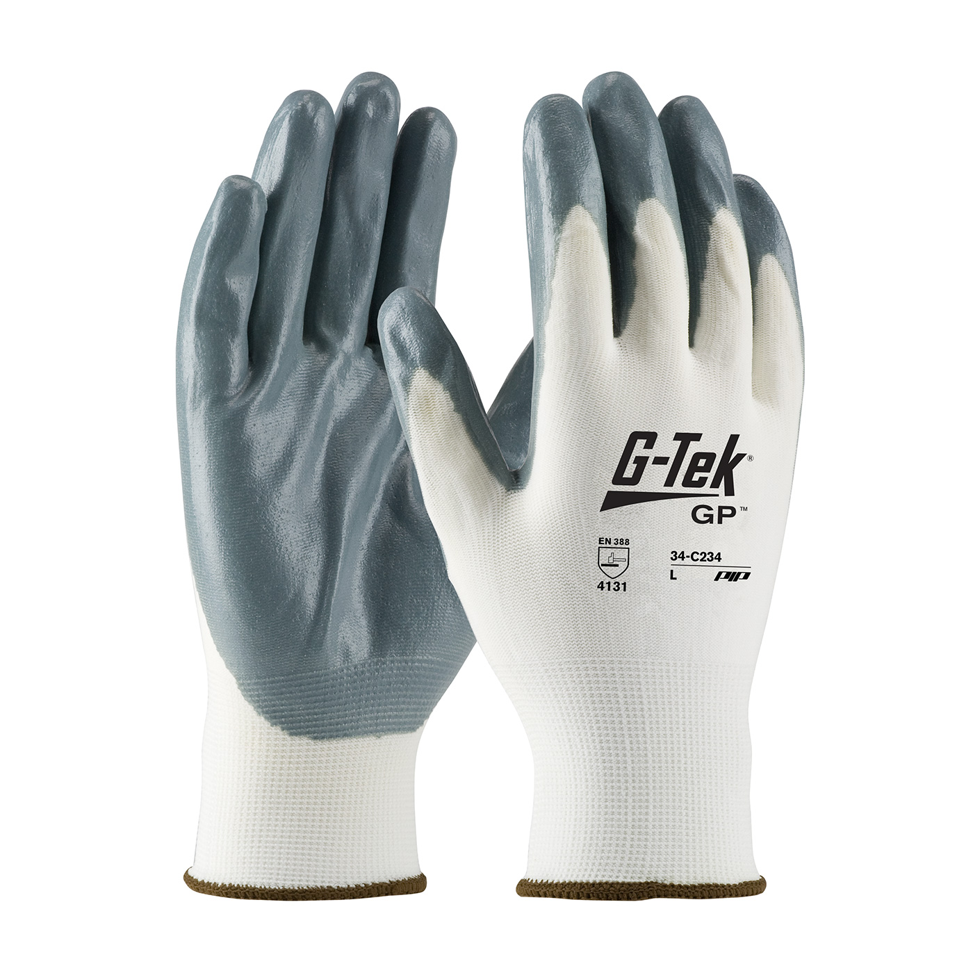 SEAMLESS KNIT NYLON GLOVE WITH NITRILE COATED FOAM GRIP ON PALM & FINGERS - ECONOMY GRADE