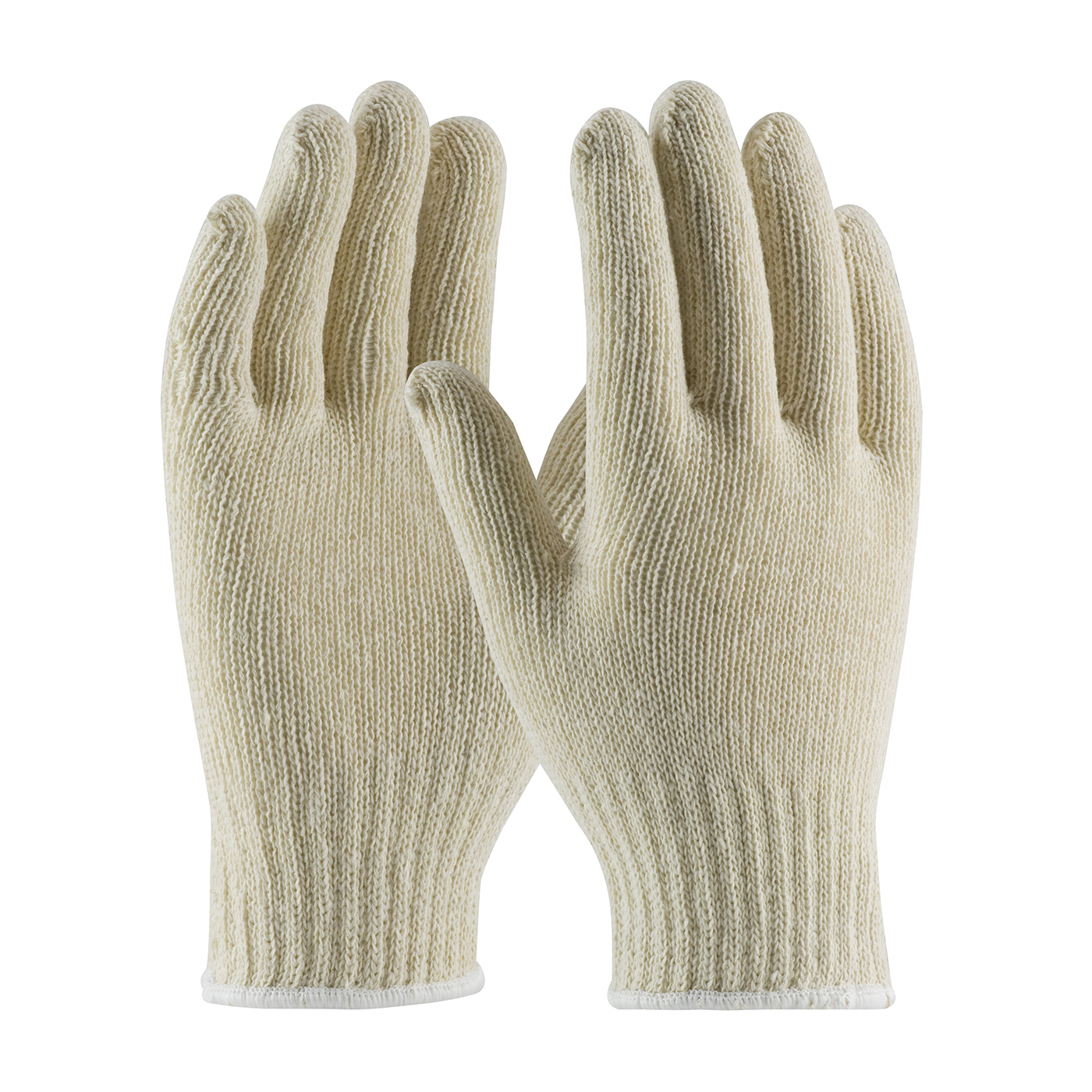 LIGHT WEIGHT SEAMLESS KNIT COTTON/POLYESTER GLOVE - NATURAL