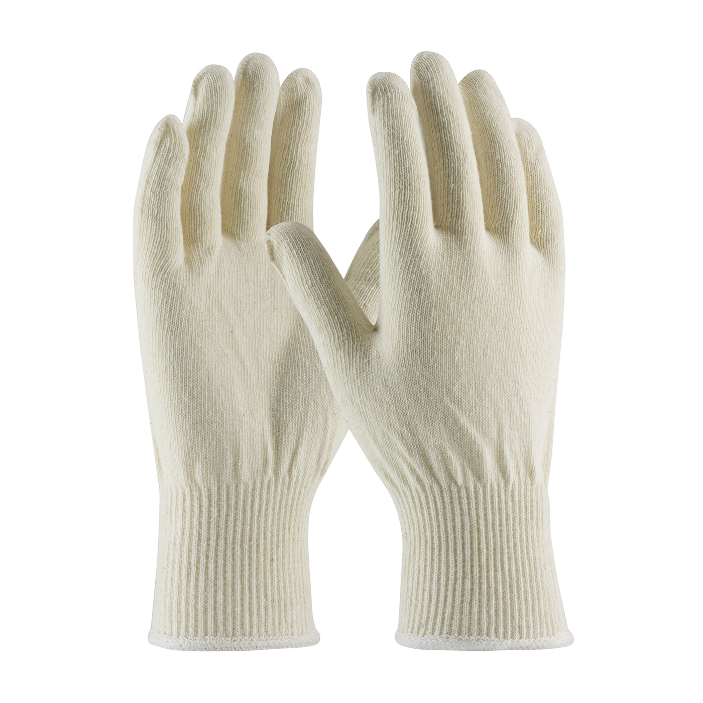LIGHT WEIGHT SEAMLESS KNIT COTTON/POLYESTER GLOVE - 13 GAUGE NATURAL