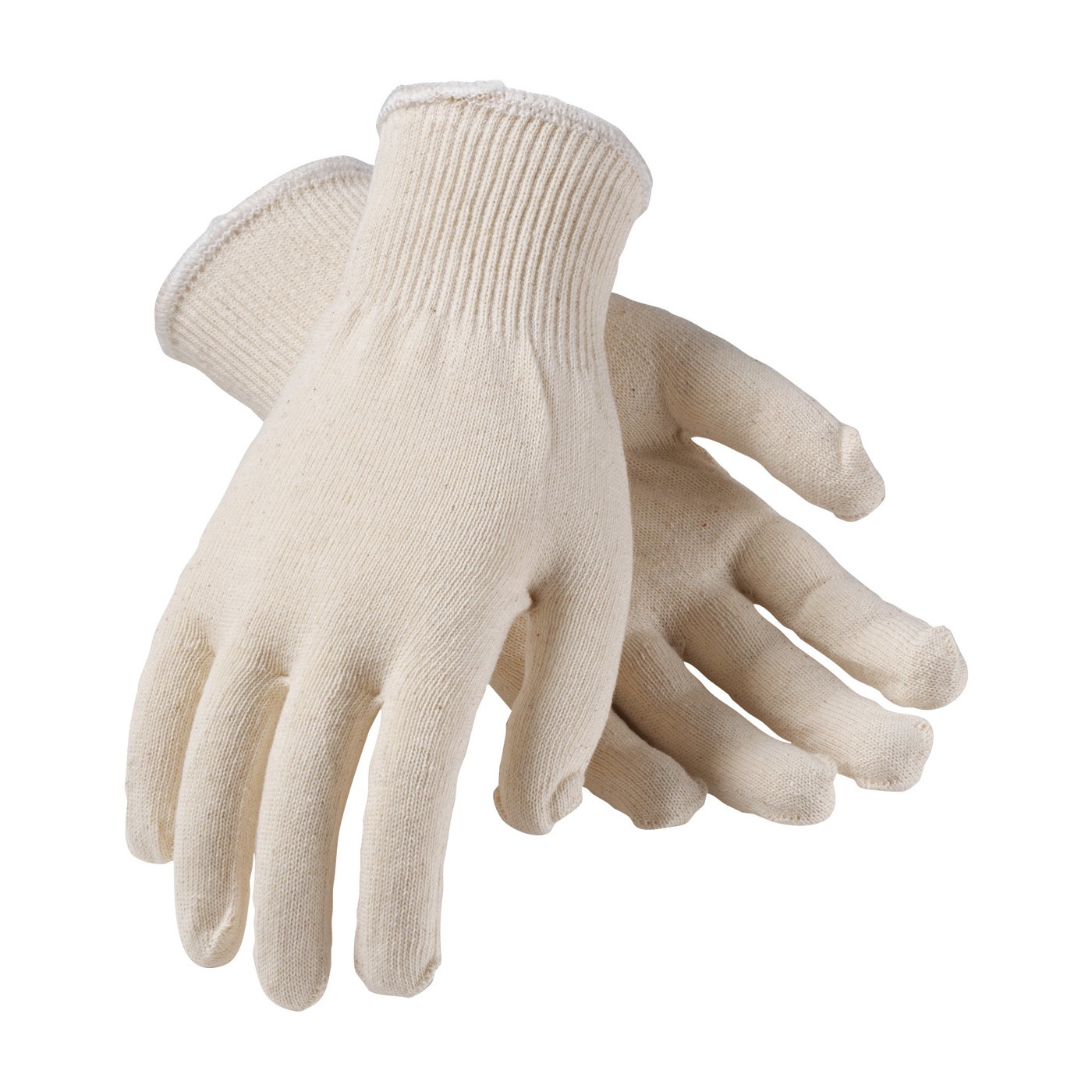 LIGHT WEIGHT SEAMLESS KNIT COTTON/POLYESTER GLOVE - 13 GAUGE NATURAL
