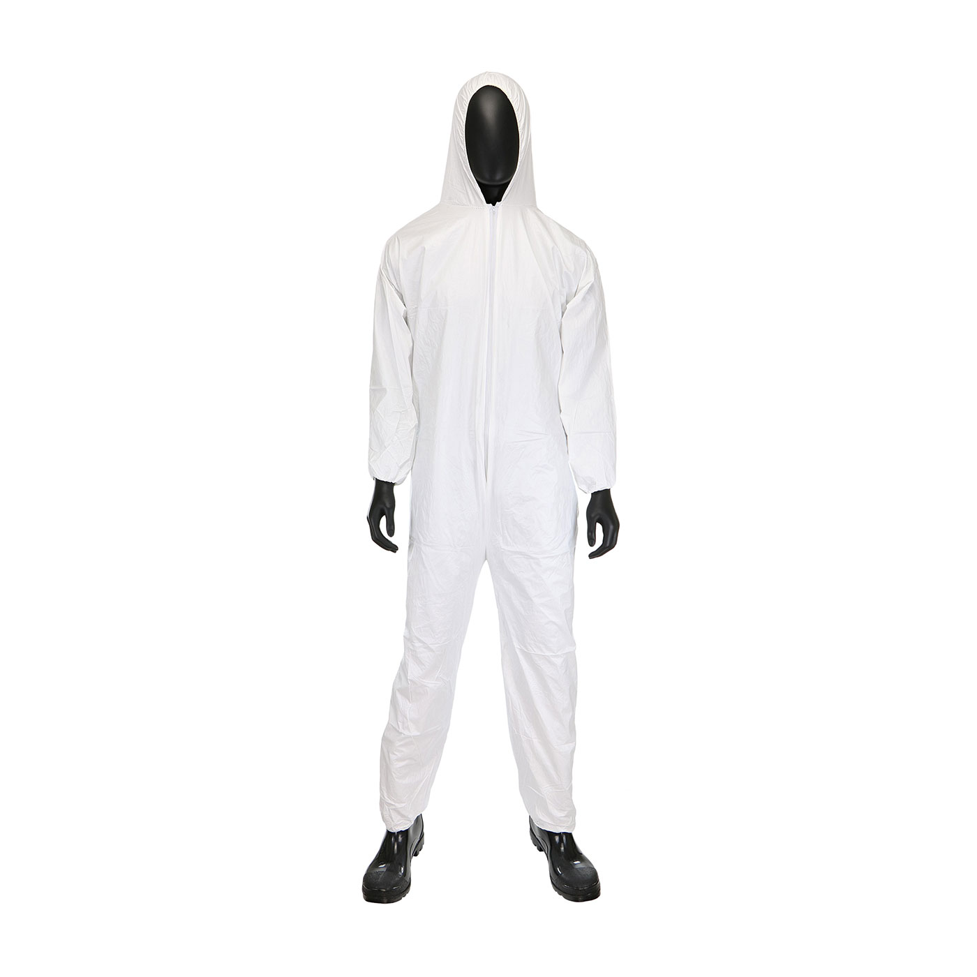 MICROPOROUS COVERALL WITH HOOD, ELASTIC WRIST & ANKLE