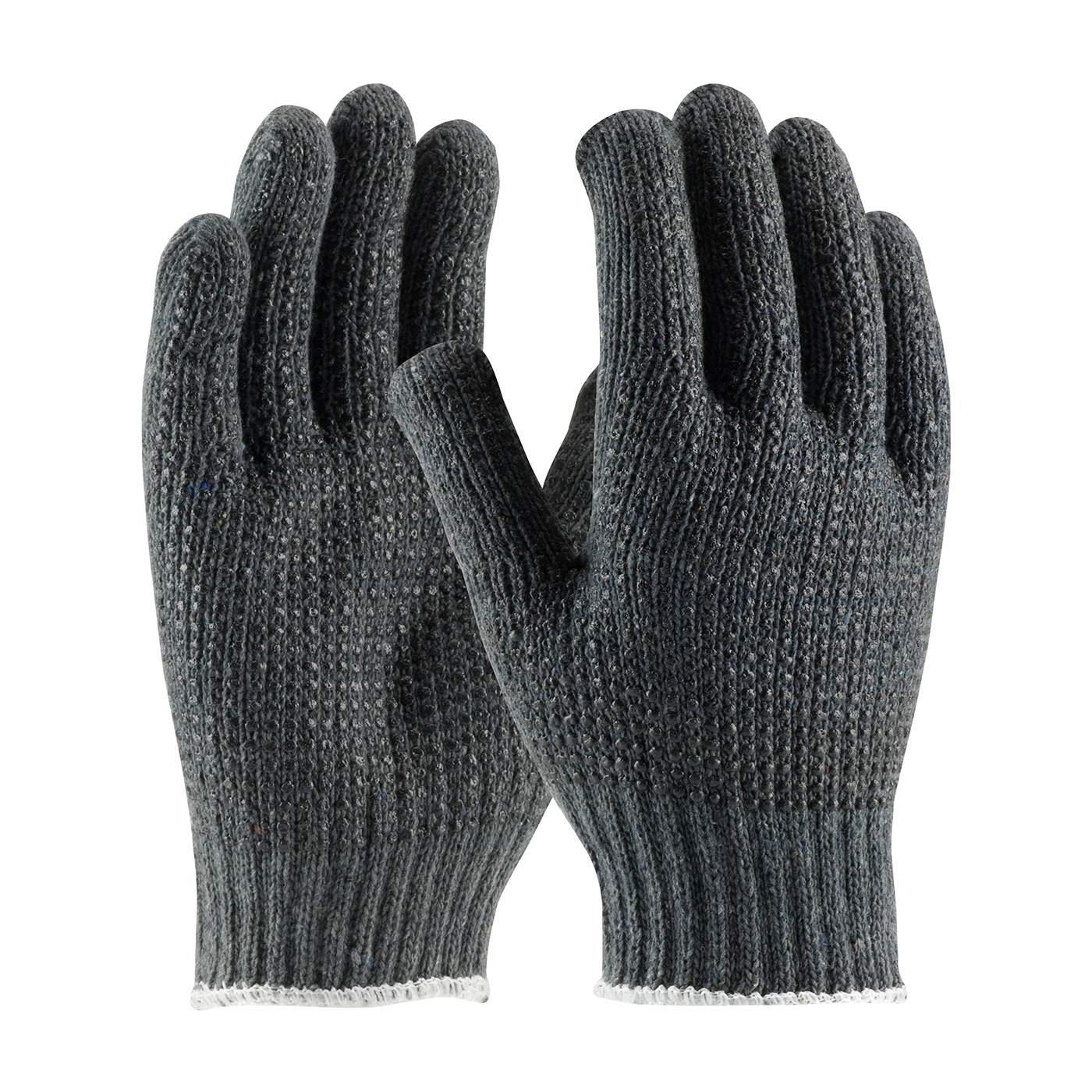 SEAMLESS KNIT COTTON / POLYESTER GLOVE WITH DOUBLE-SIDED PVC DOT GRIP - 7 GAUGE