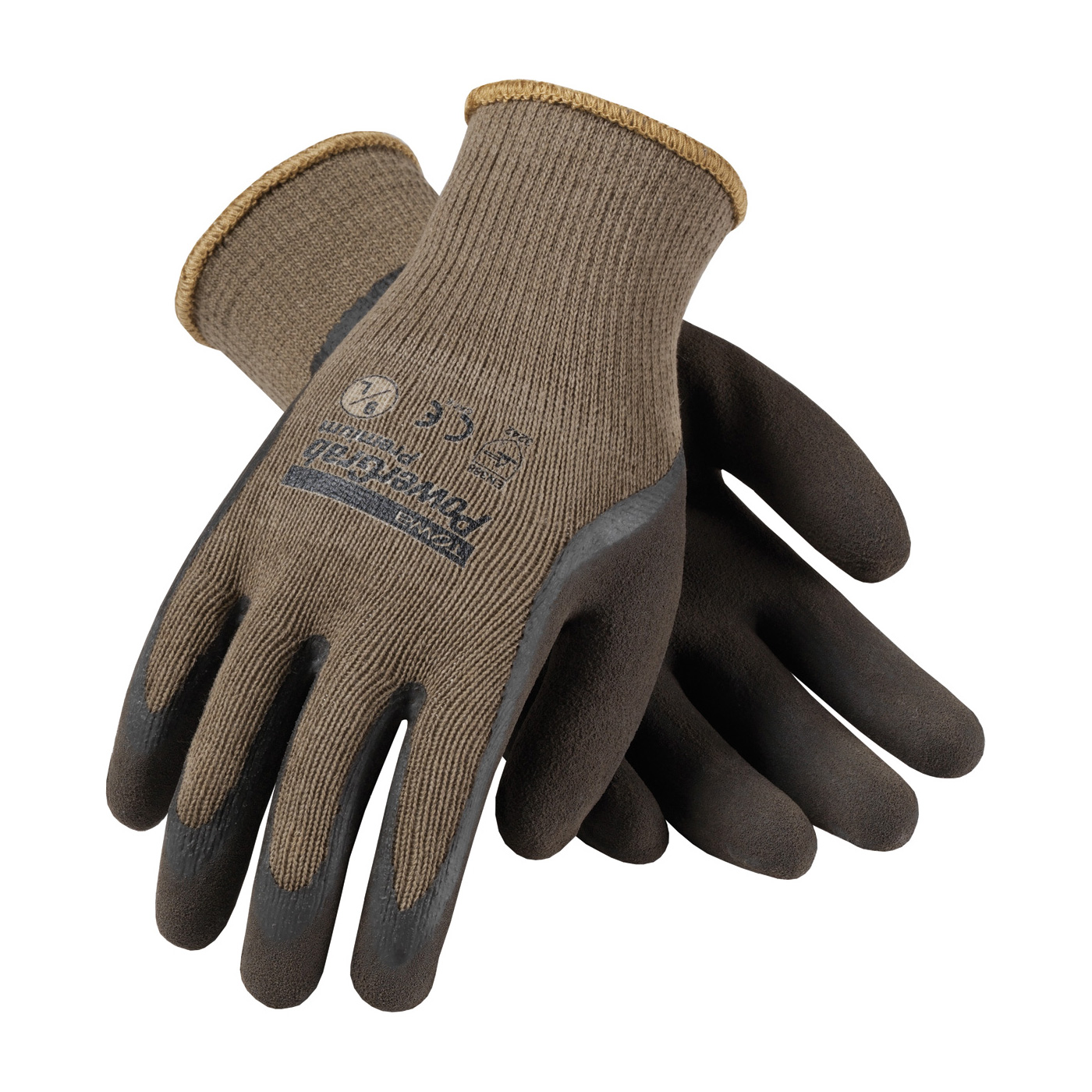 SEAMLESS KNIT COTTON / POLYESTER GLOVE WITH LATEX COATED MICROFINISH GRIP ON PALM & FINGERS