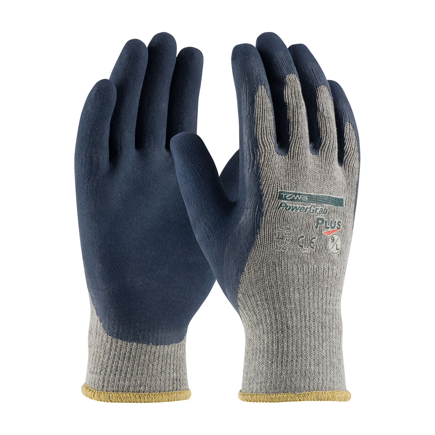 SEAMLESS KNIT COTTON / POLYESTER GLOVE WITH LATEX COATED MICROFINISH GRIP ON PALM & FINGERS