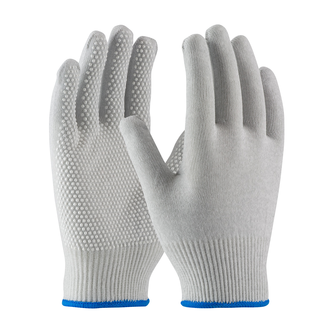 SEAMLESS KNIT NYLON / CARBON FIBER ELECTROSTATIC DISSIPATIVE (ESD) GLOVE WITH PVC DOT GRIP