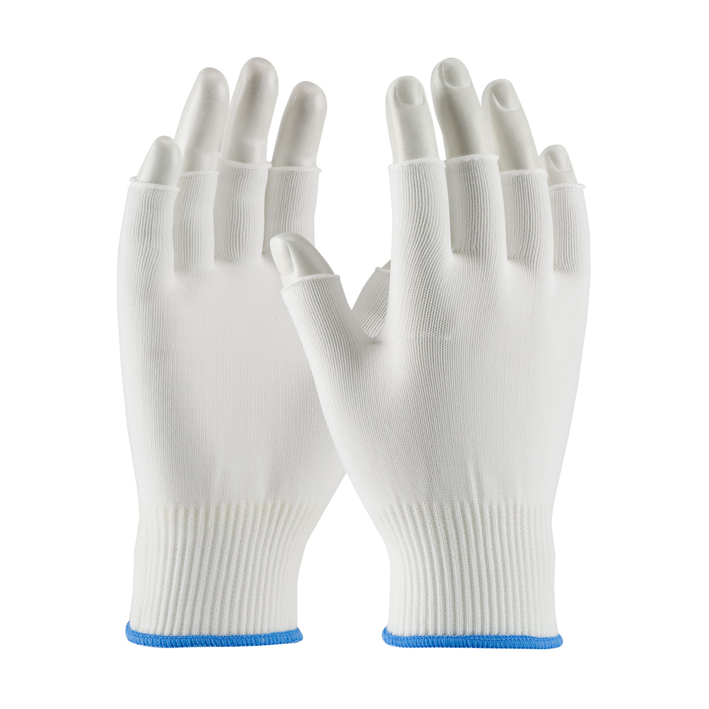 MEDIUM WEIGHT SEAMLESS KNIT NYLON CLEAN ENVIRONMENT GLOVE - HALF-FINGER
