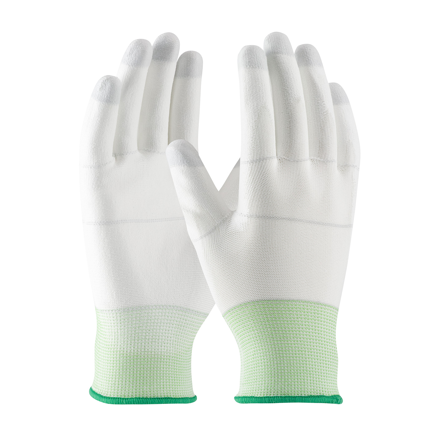 SEAMLESS KNIT NYLON CLEAN ENVIRONMENT GLOVE WITH POLYURETHANE COATED SMOOTH GRIP ON PALM & FINGERS