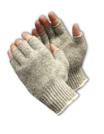 SEAMLESS KNIT RAGWOOL GLOVE - HALF-FINGER